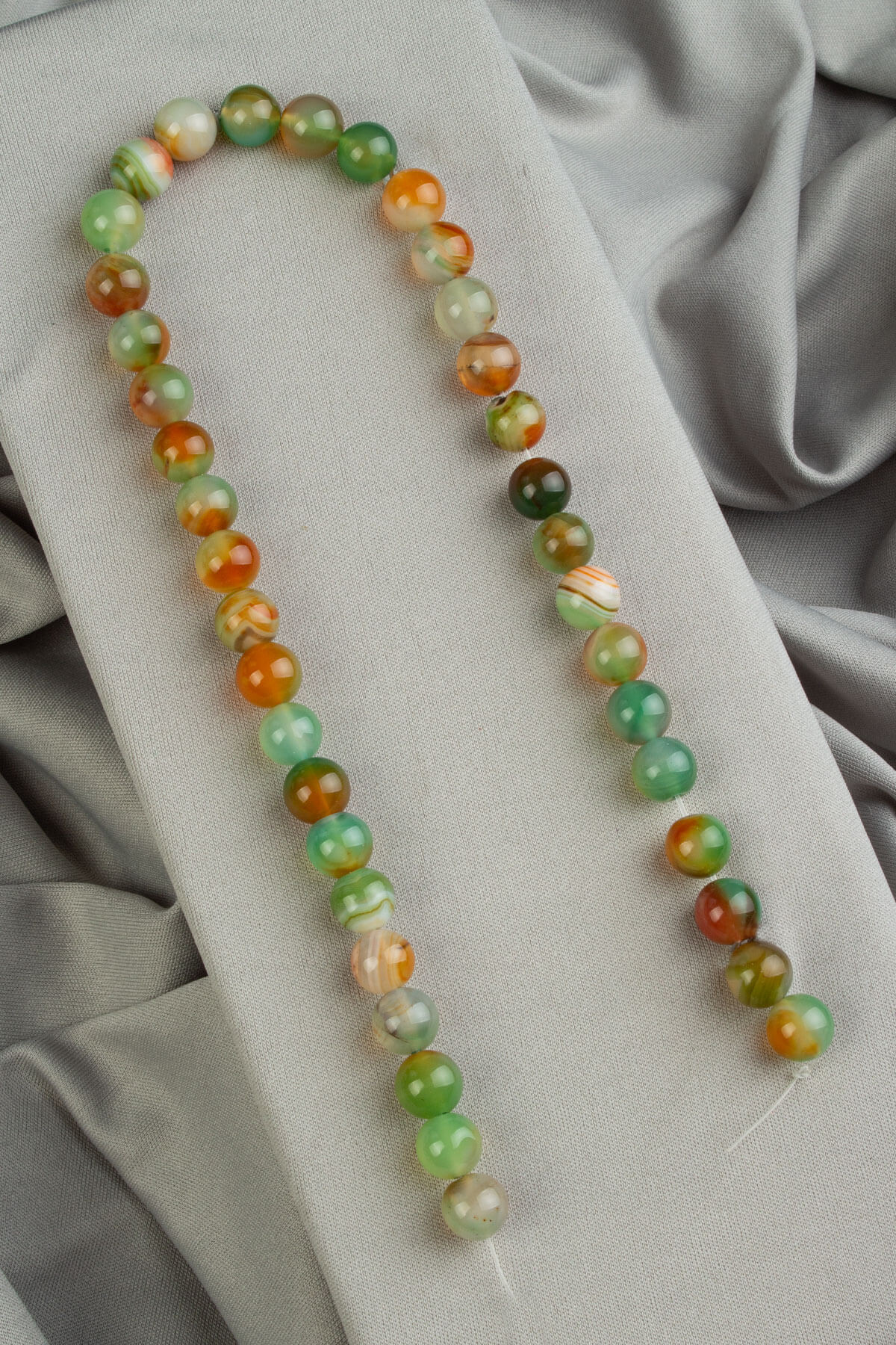 Agate Natural Stone Shiny Green Globe Cut