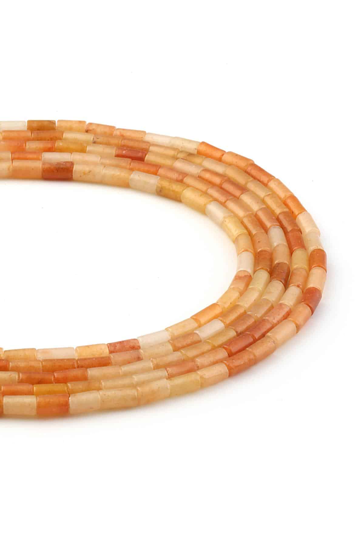 Agate Natural Stone Cylinder Cut 3x6mm String Of Beads