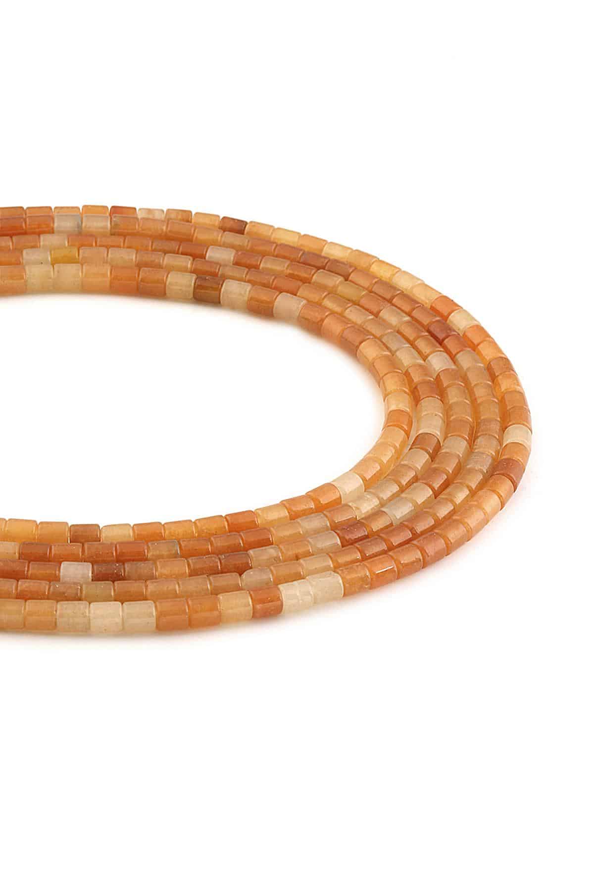 Agate Natural Stone Cylinder Cut 4x4mm String Of Beads