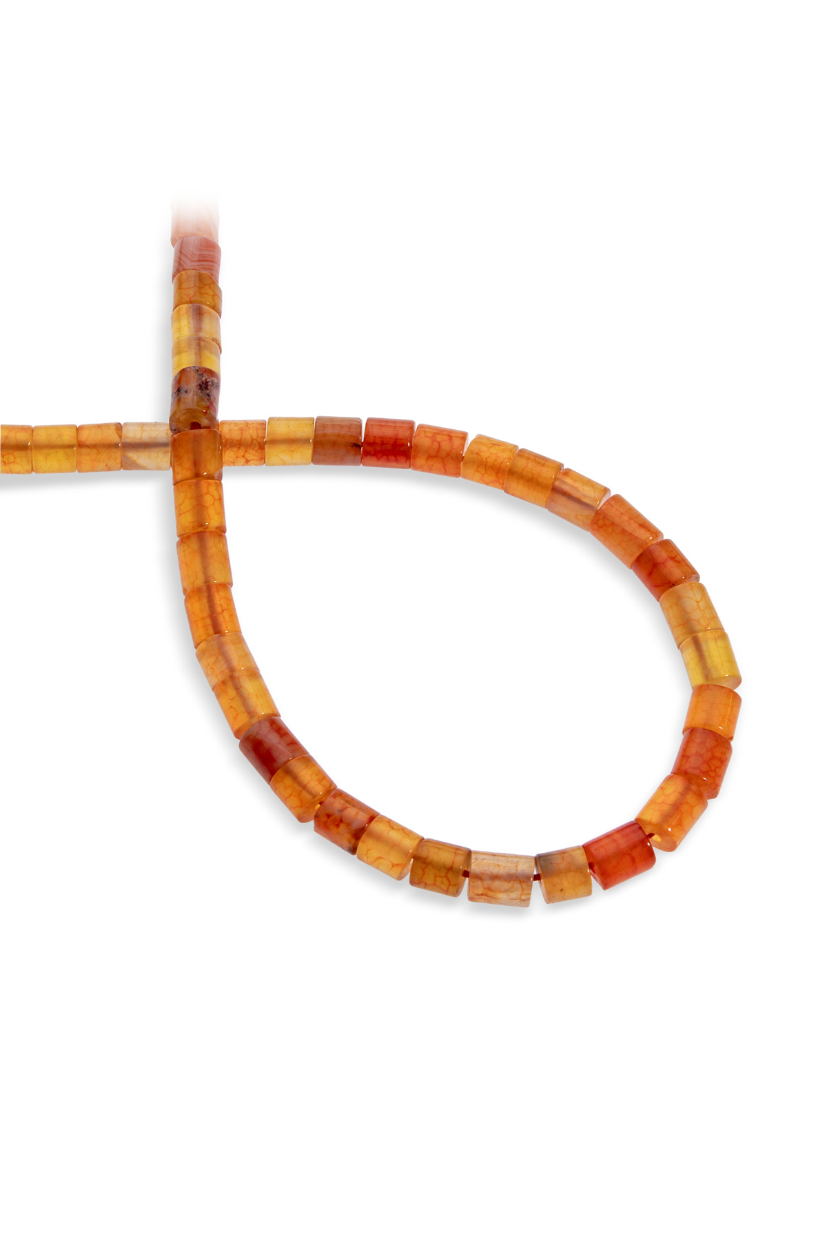 Akik Doğal Taş Turuncu Silindir Kesim 6x7mm Dizi