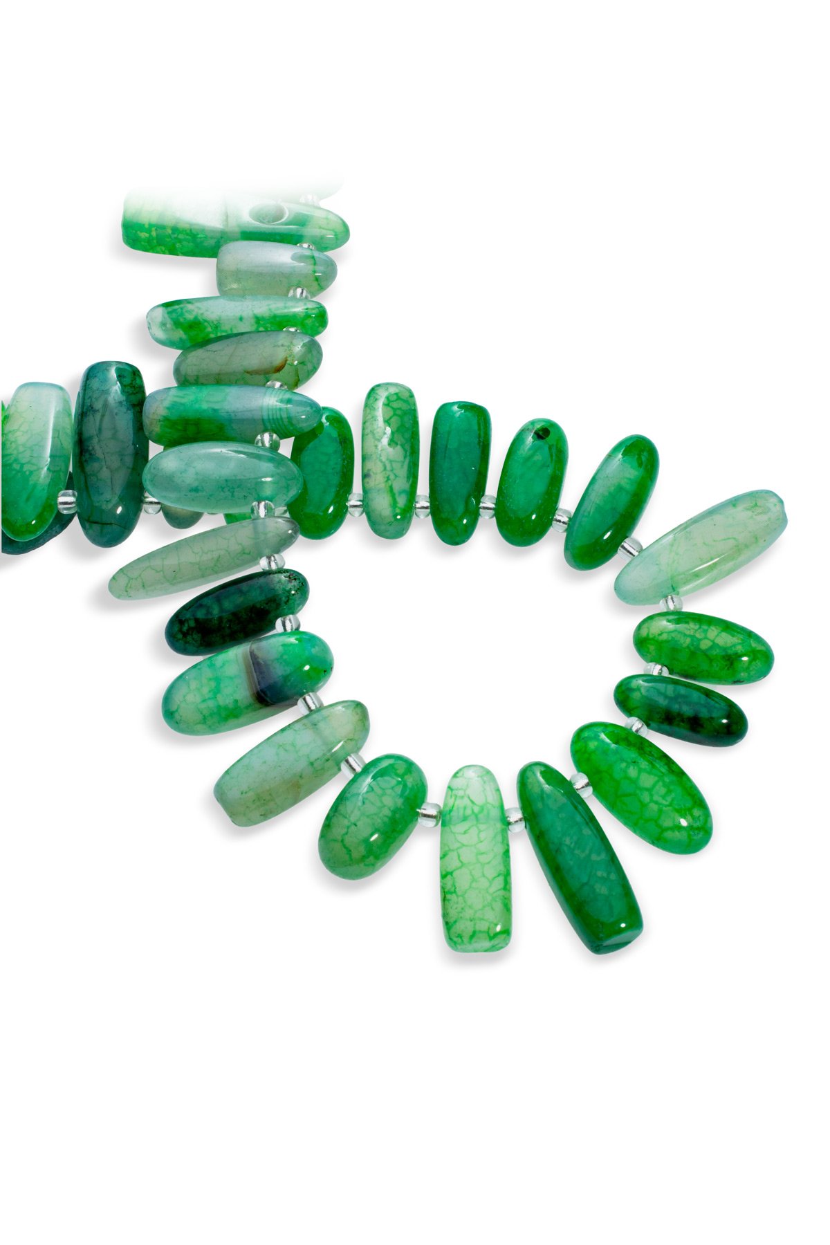 Akik Doğal Taş Yeşil Diş Kesim Dizi
