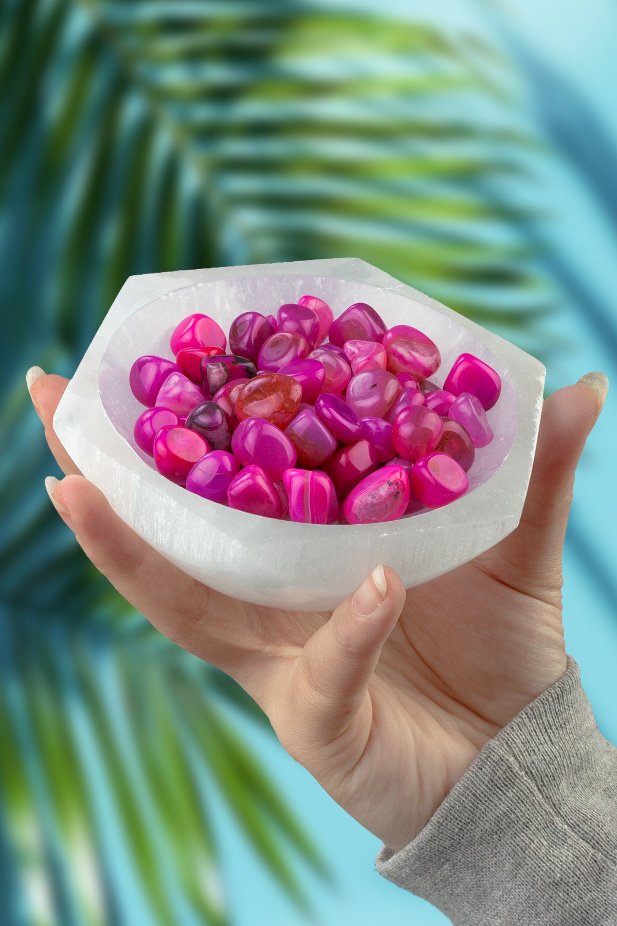 Akik Taşı Fuşya Tamburlanmış Kütle - 100 Gram