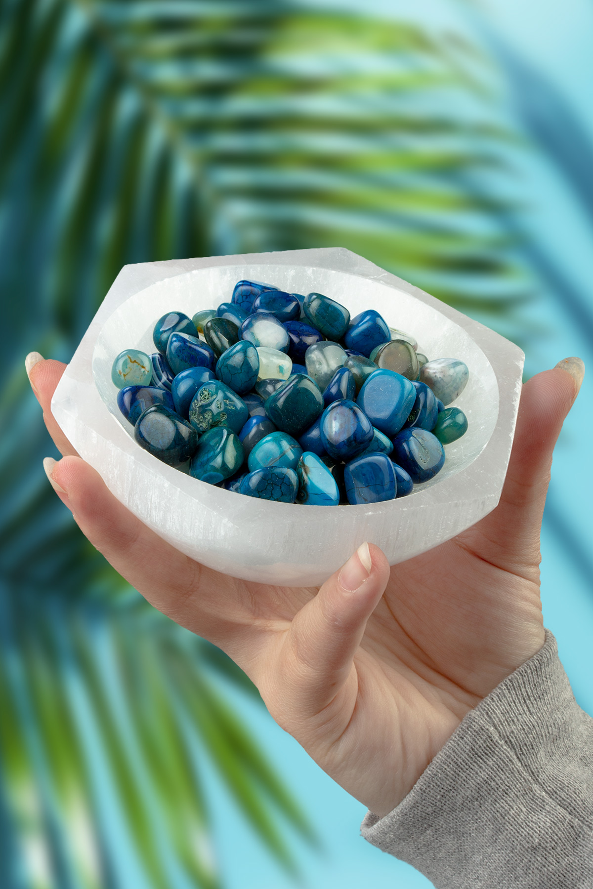 Akik Taşı Lacivert Tamburlanmış Kütle - 100 Gram