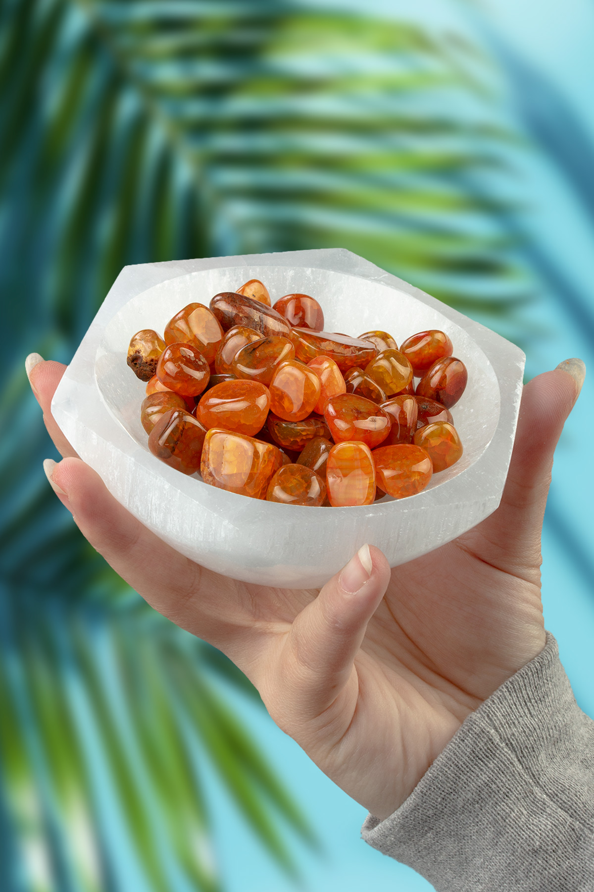 Akik Taşı Turuncu Tamburlanmış Kütle - 100 Gram