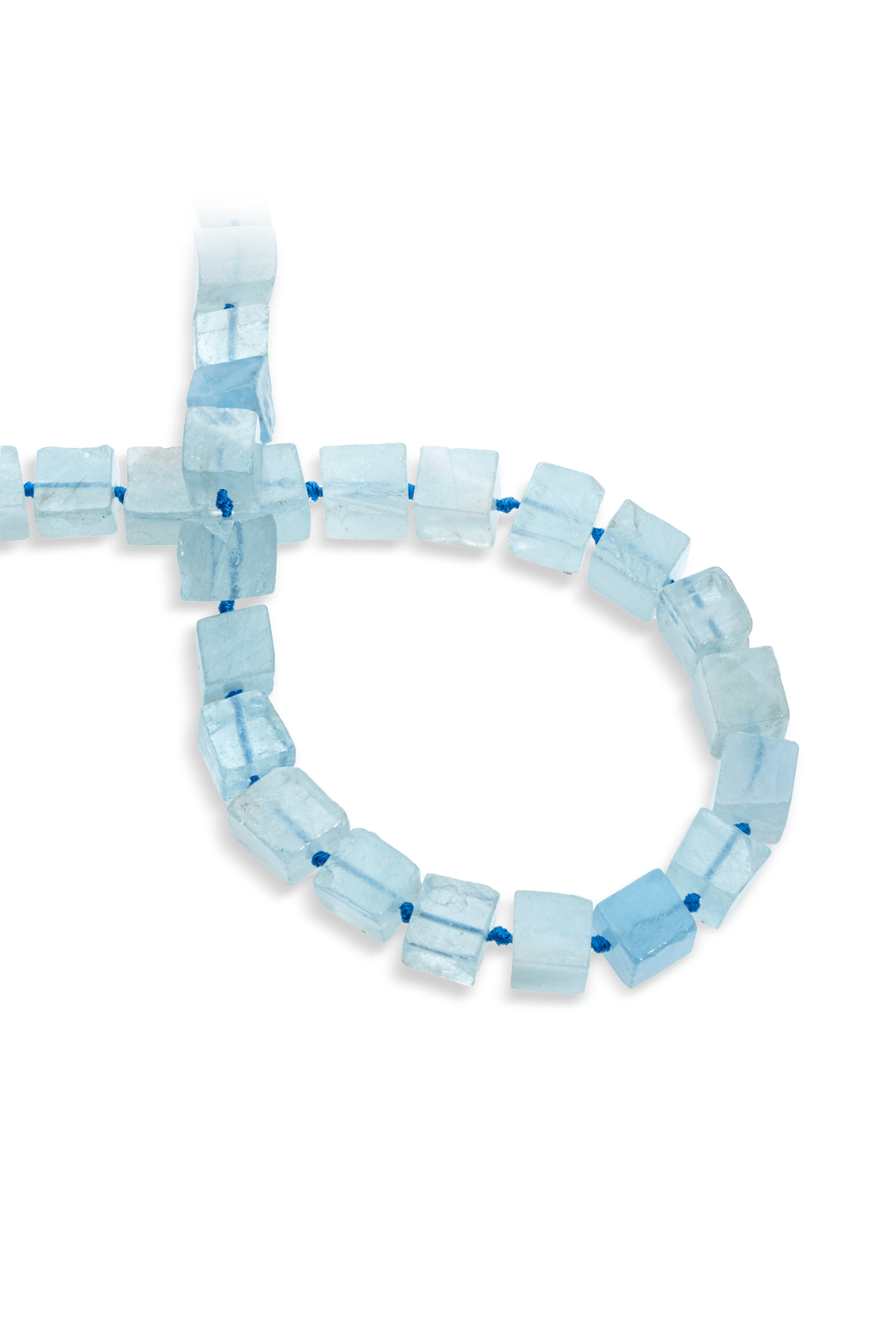 Akuamarin Doğal Taş Küp Kesim 9mm Dizi