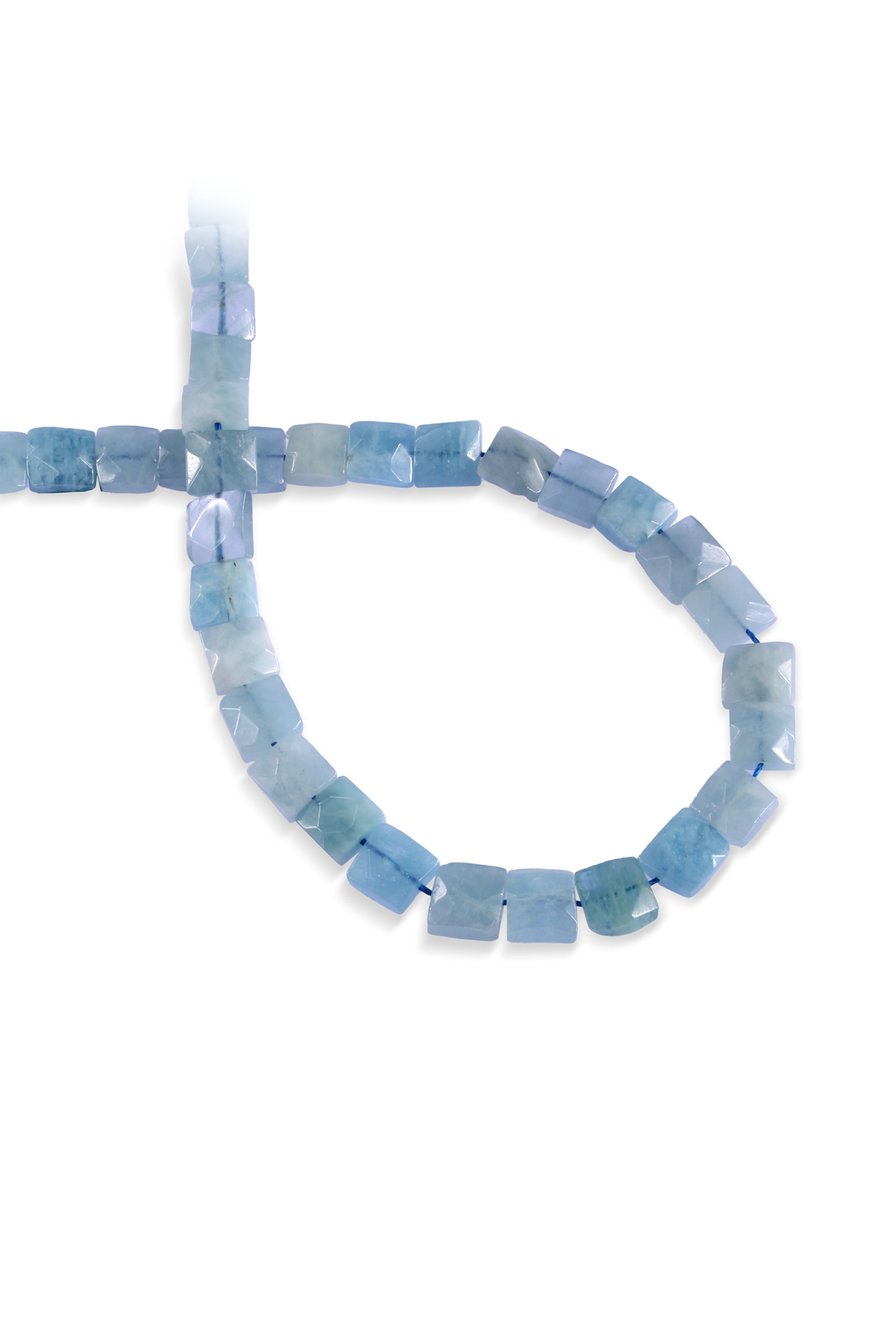 Akuamarin Doğal Taş Yatsı Kare Özel Kesim 10x5mm Dizi