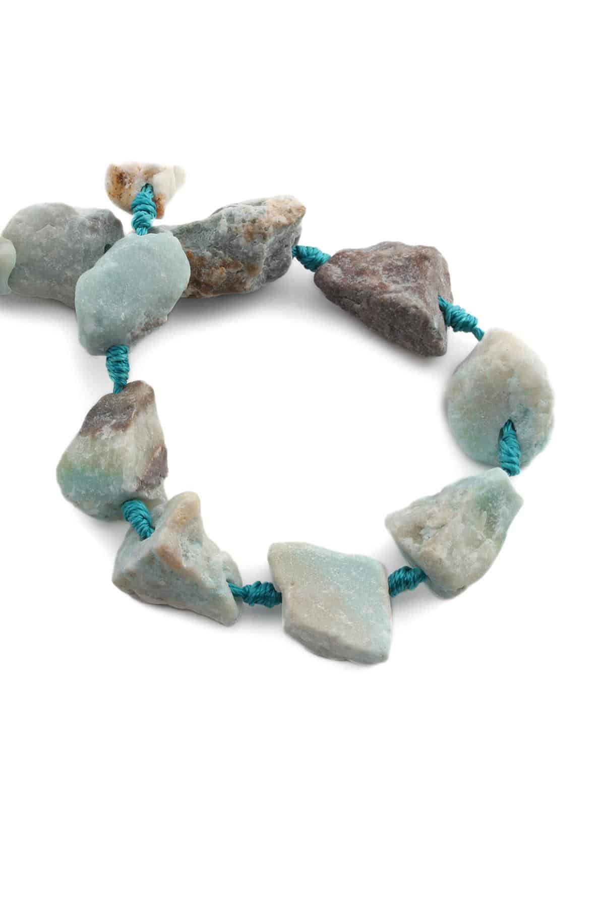 Amazonit Doğal Taş Ham Kütle Kesim 15x25mm Dizi