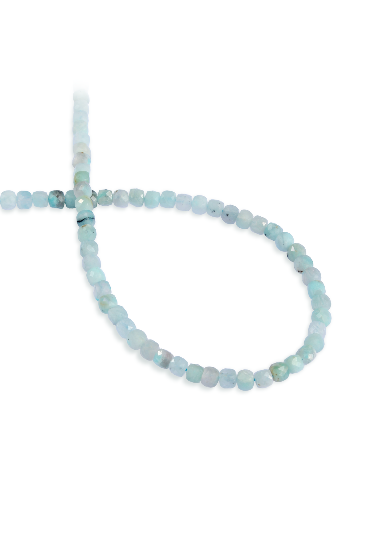 Amazonit Doğal Taş Küp Faset Kesim 4x4mm Dizi