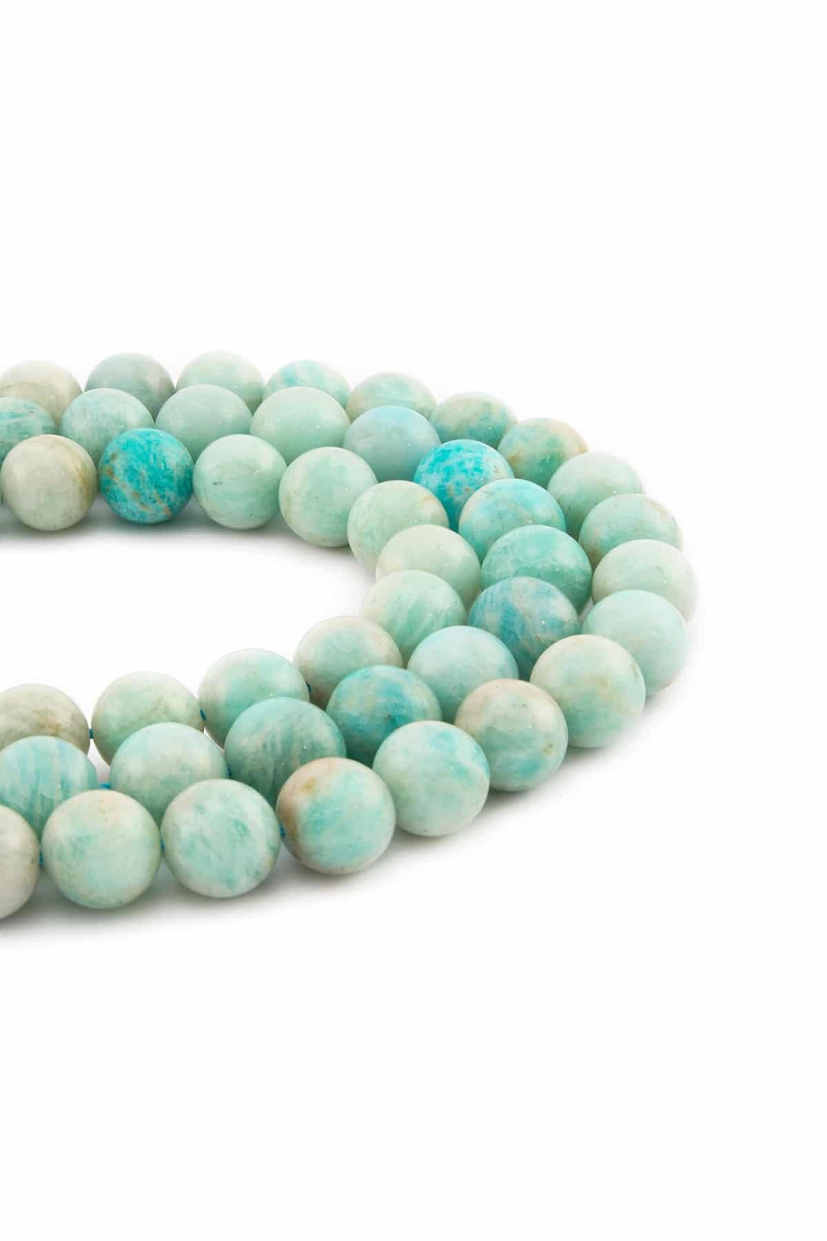 Amazonit Doğal Taş Parlak Küre Kesim 12mm Dizi