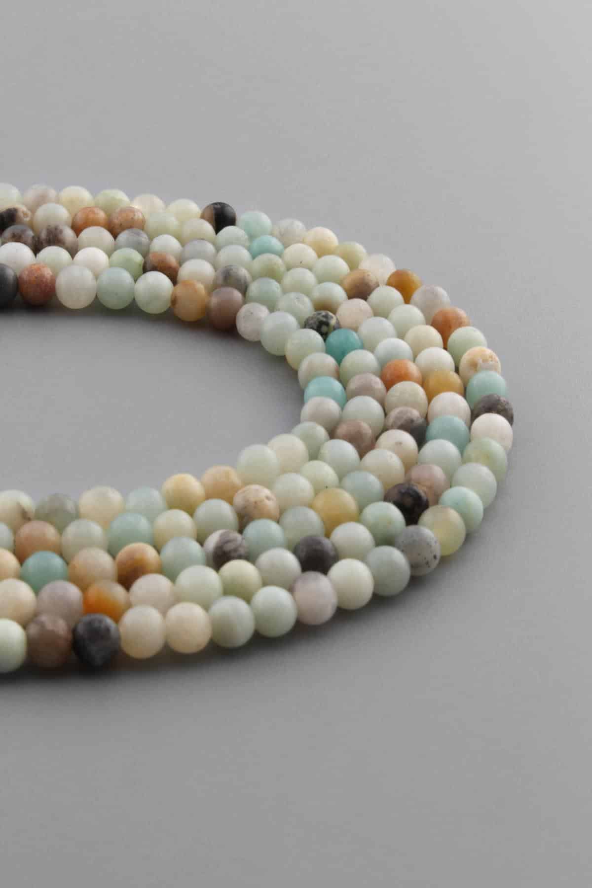 Amazonit Doğal Taş Parlak Küre Kesim 4mm Dizi [AA]