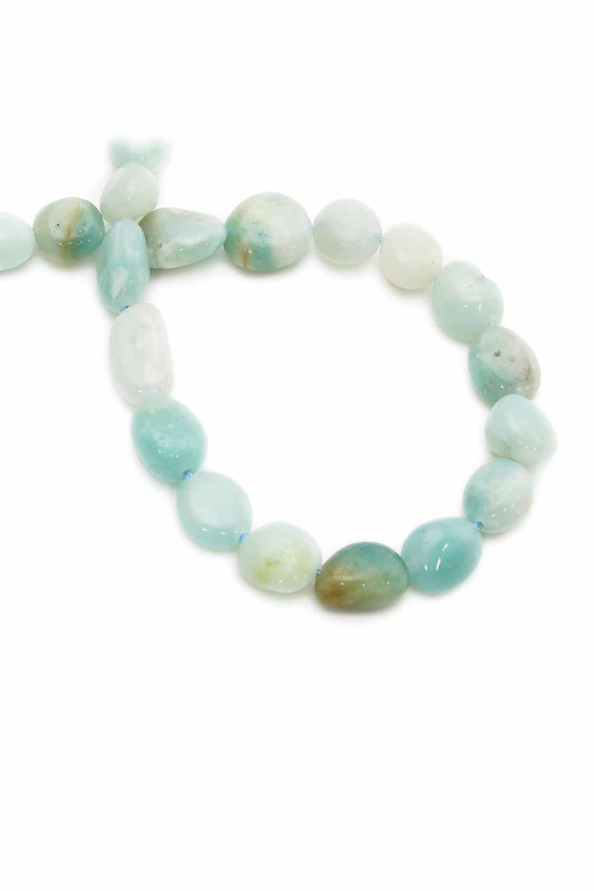 Amazonite Natural Stone Tumbler Cut 6x8mm String Of Beads
