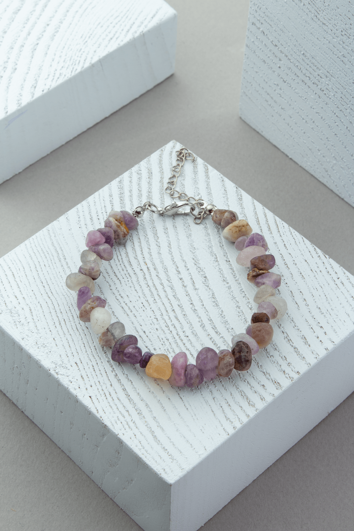 Ametist Doğal Kırık Taş Bileklik