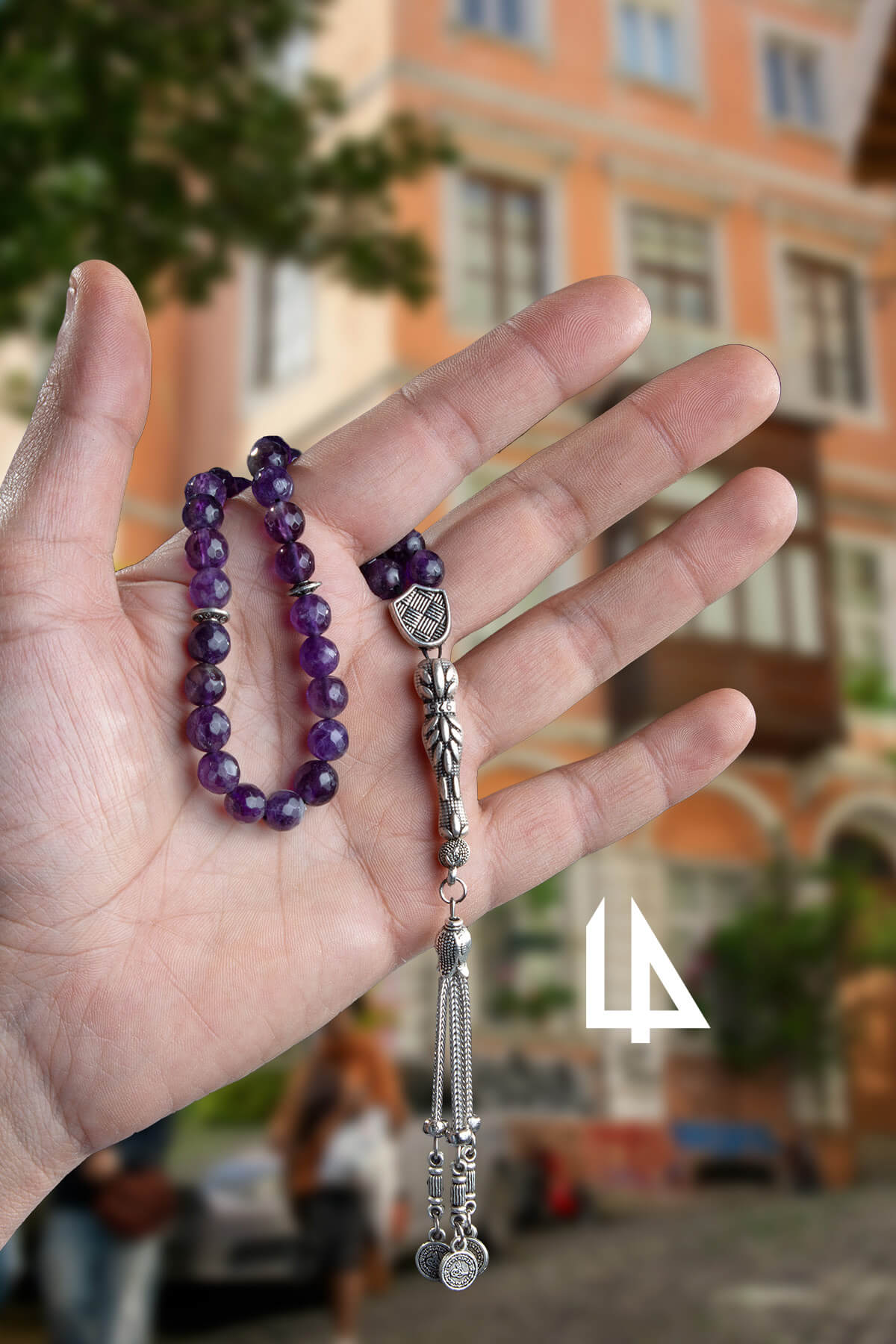 Ametist Doğal Taş Faset Küre Kesim 33 lü 8mm Tesbih