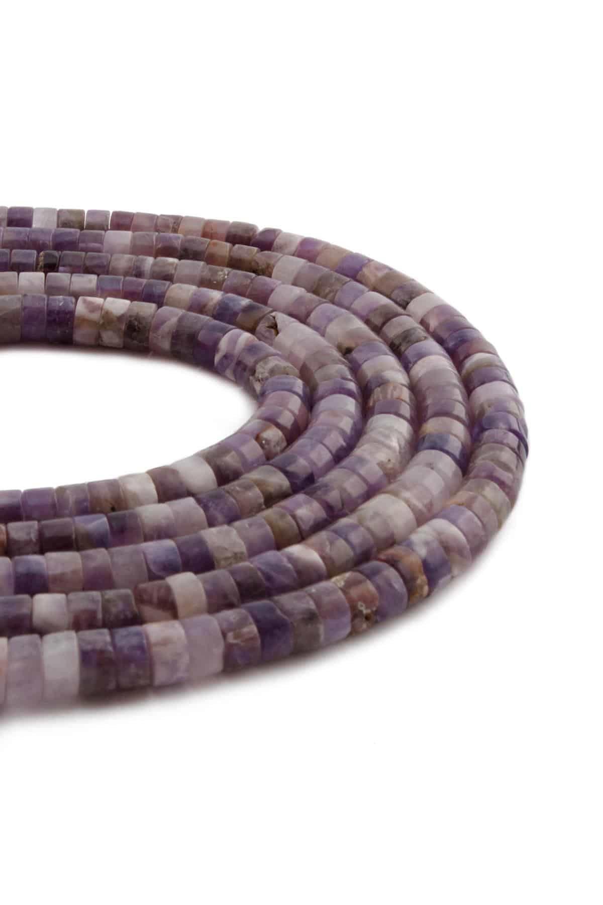 Ametist Doğal Taş Parlak Dore Kesim 6x3mm Dizi