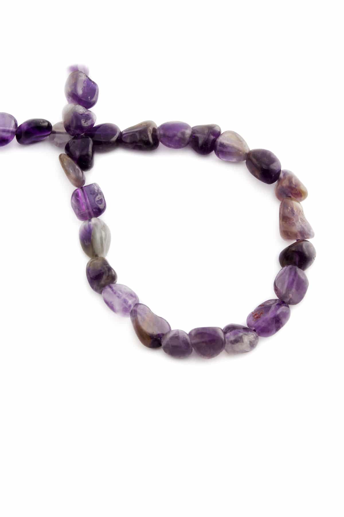 Amethyst Natural Stone Tumbler Cut 6x8mm String Of Beads