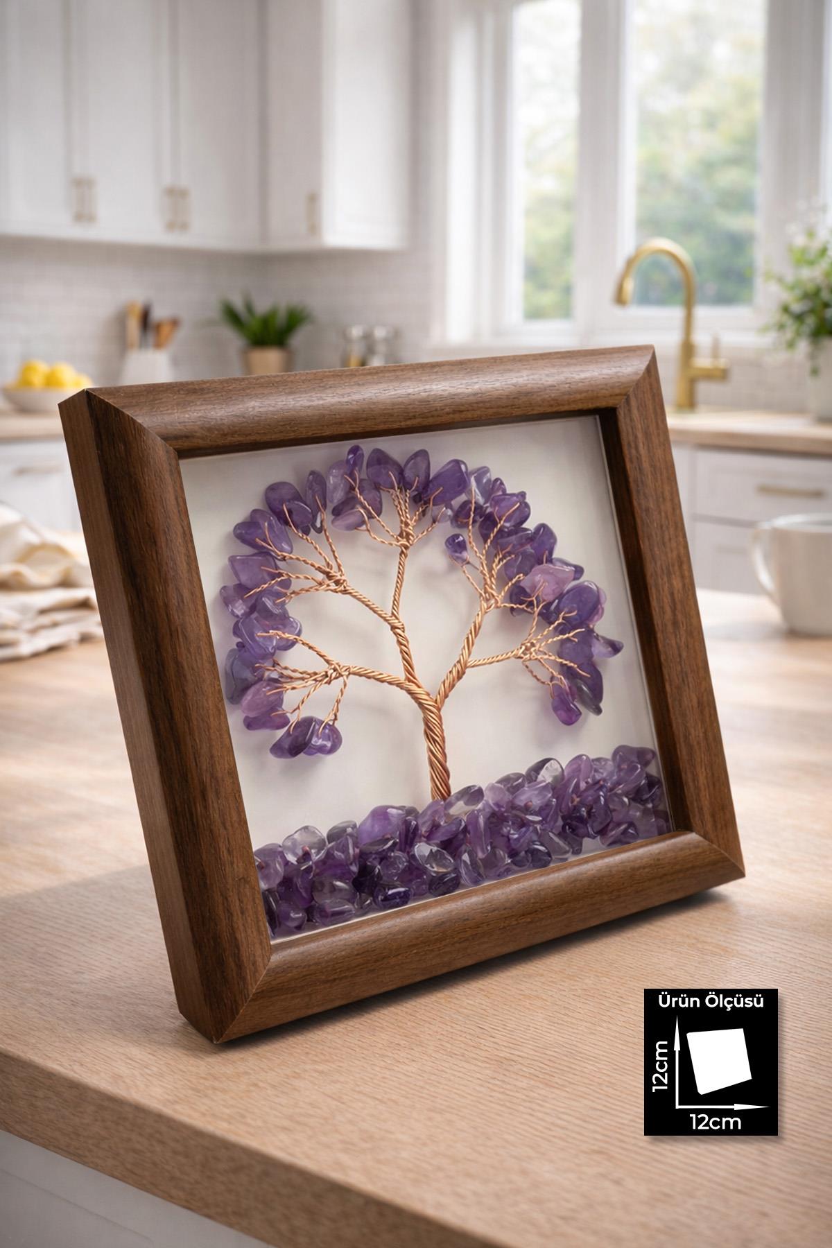 Ametsit Taşı Hayat Ağacı Tablosu 12x12mm