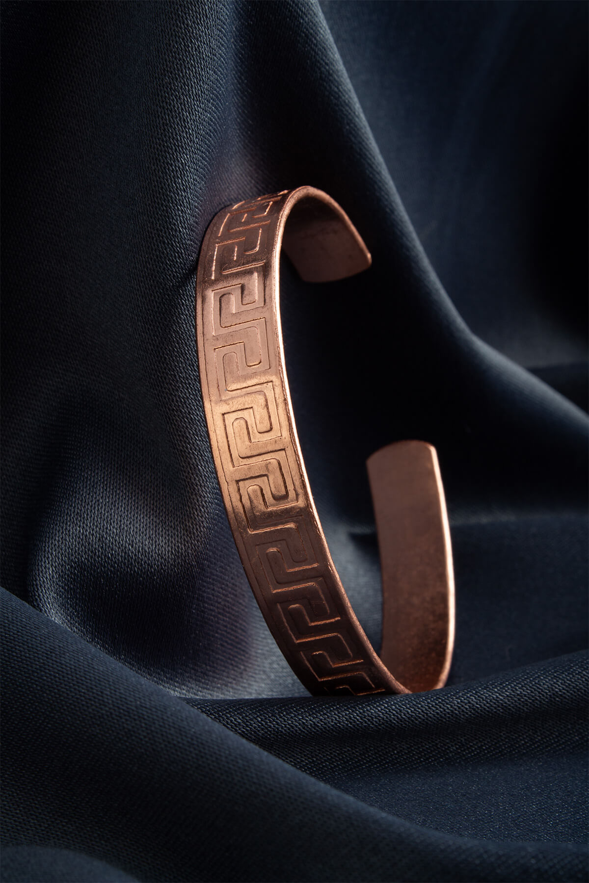 Antik Desen Kabartmalı Ayarlanabilir Unisex Bakır Bileklik