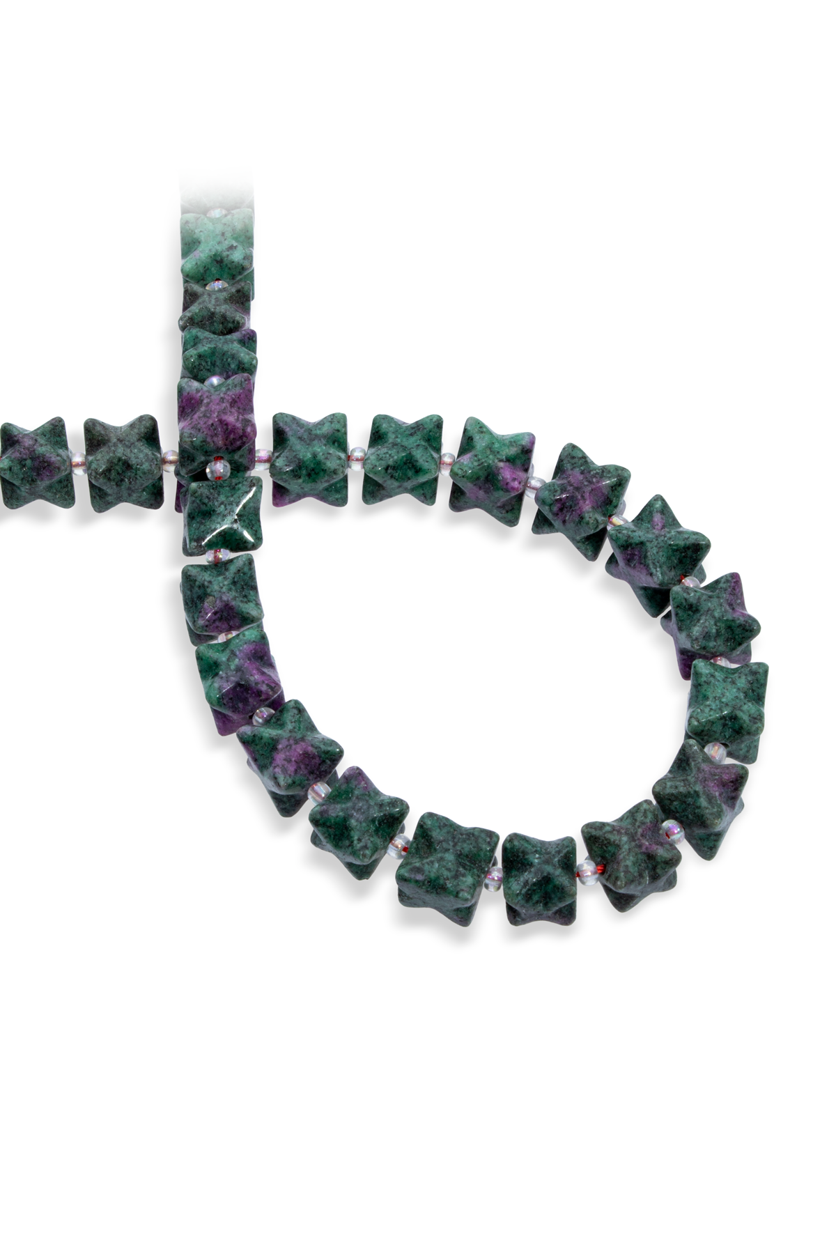 Anyolit Doğal Taş Küp Yıldız Kesim 10x10mm Dizi