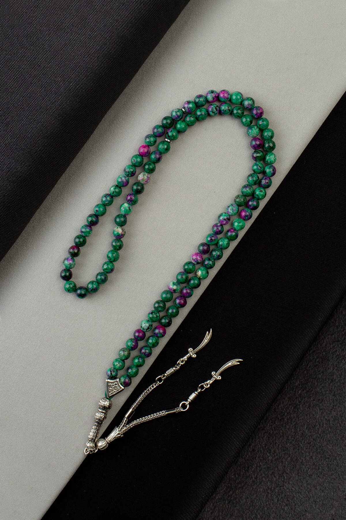 Anyolit Doğal Taş Küre Kesim Yeşil 99lu 6mm Tesbih