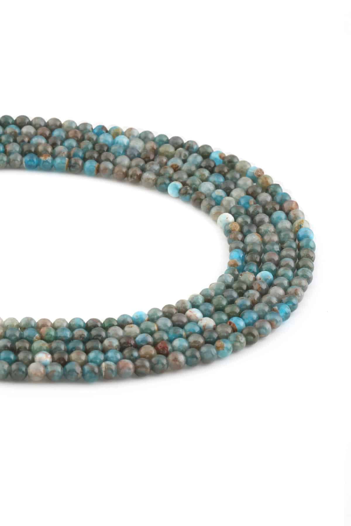 Apatit Taşı Parlak Küre Küre Kristal Kesim 4mm Dizi