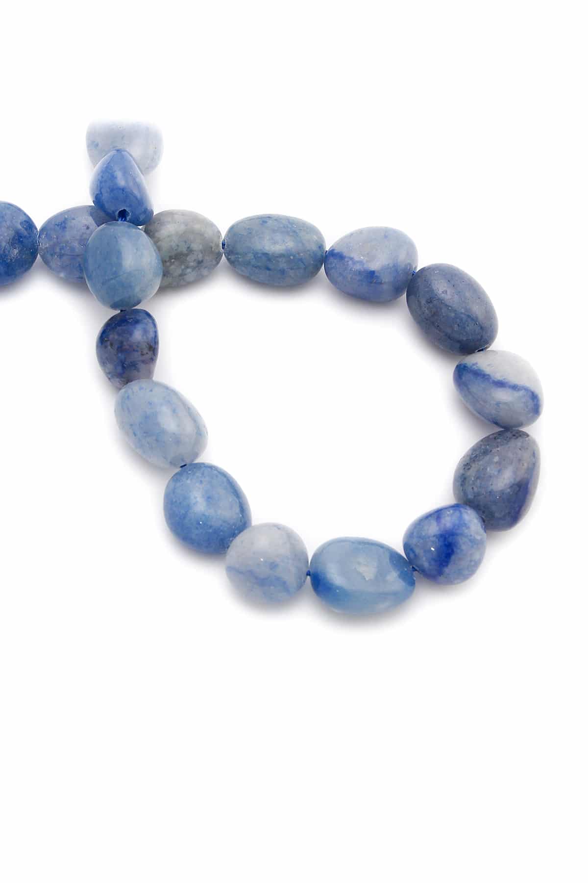 Aventurine Natural Stone Blue Tumbler Cut 6x8mm String Of Beads