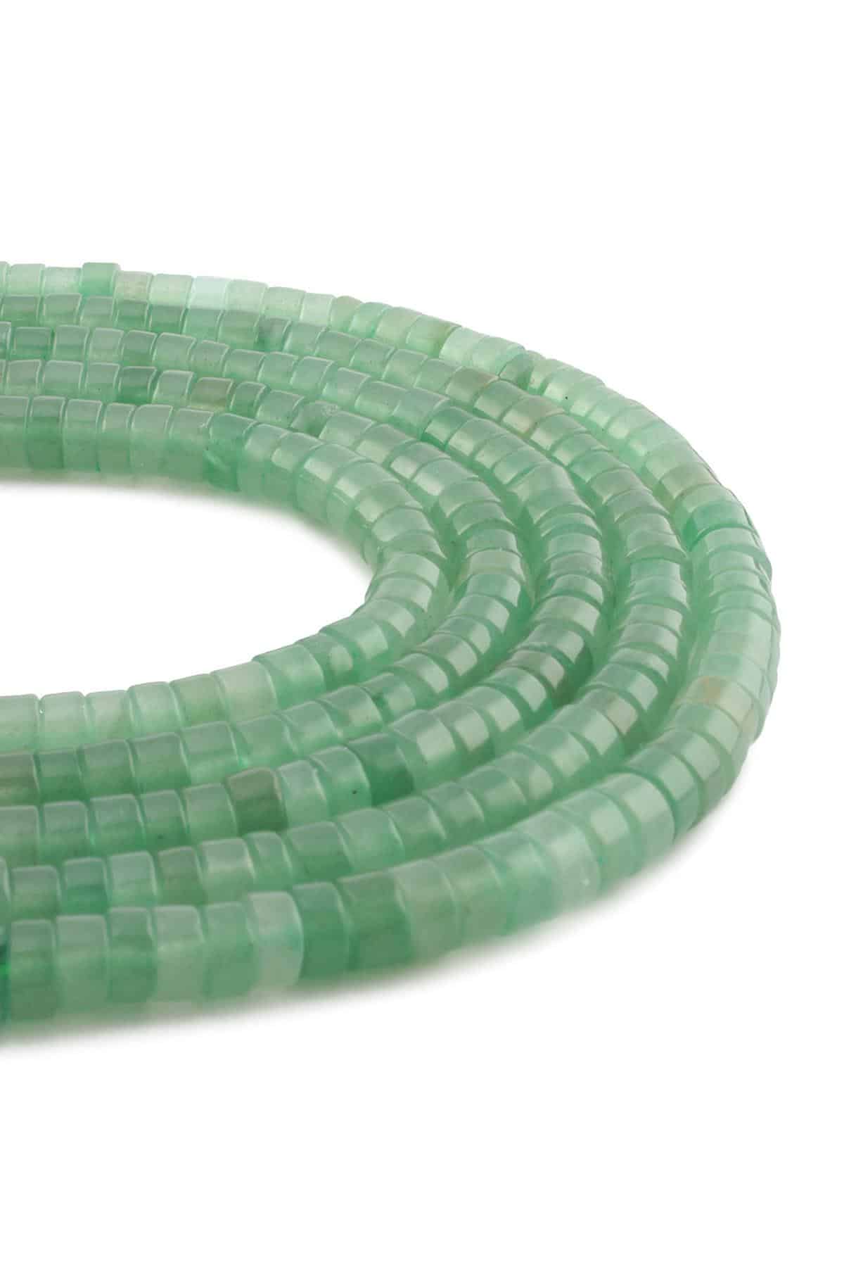 Aventurin Doğal Taş Parlak Yeşil Dore Kesim 6x3mm Dizi [AA]