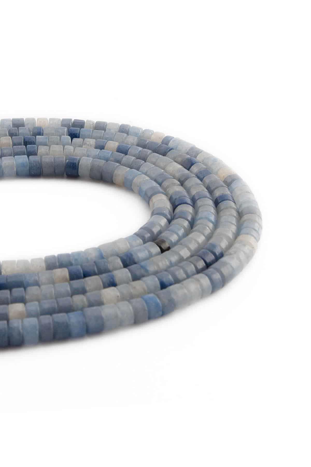 Aventurin Taşı Parlak Mavi Dore Kesim 4x2mm Dizi [AA]