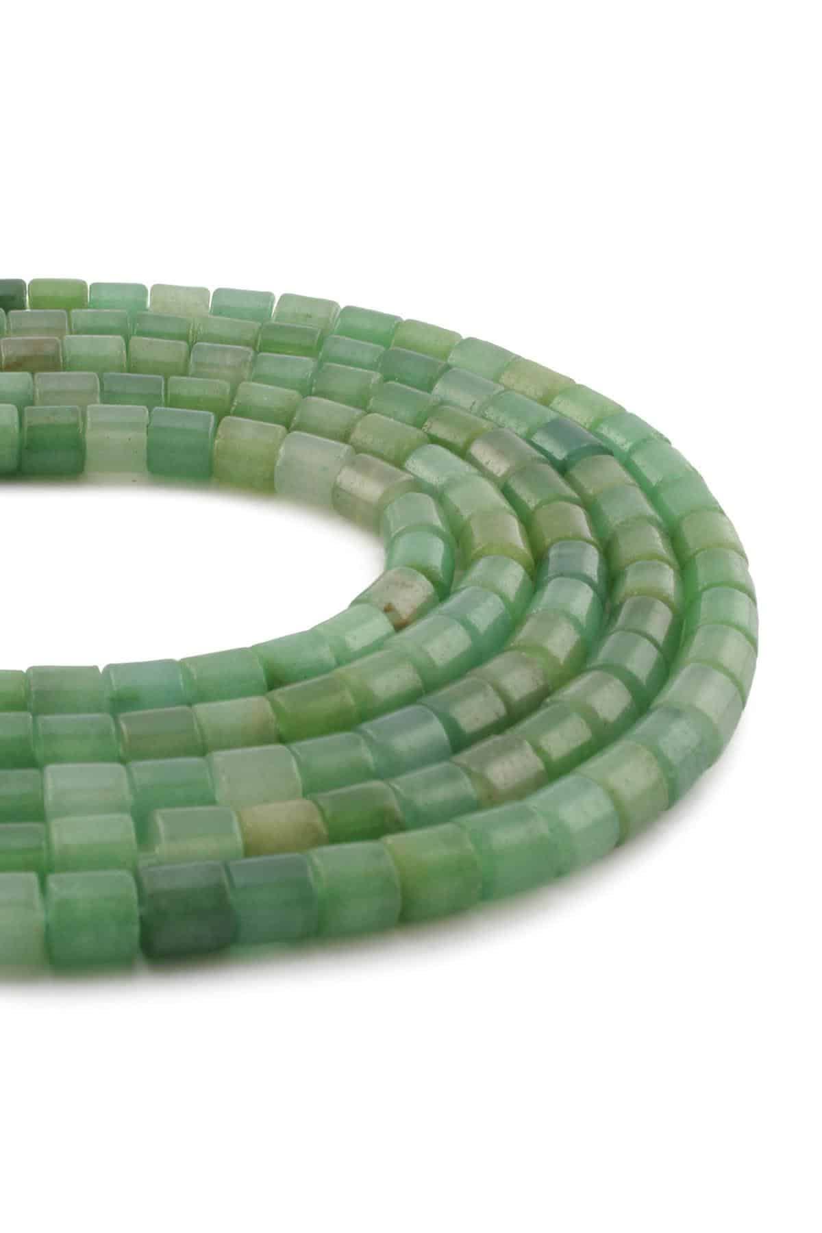 Aventurin Doğal Taş Parlak Silindir Kesim 6x6mm Dizi [AA]