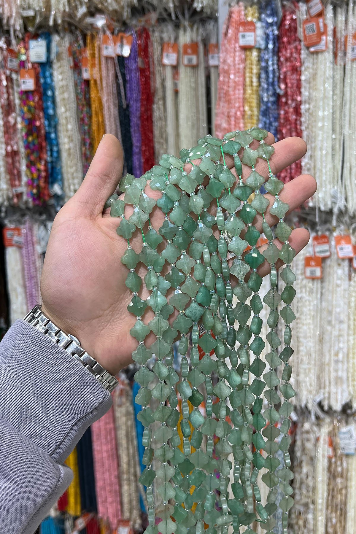 Aventurin Doğal Taş Van Cleef Yonca Kesim 12mm Dizi