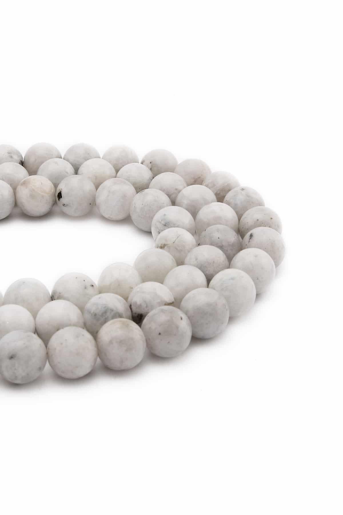 Moon Stone Natural Stone Globe Cut 12mm String Of Beads