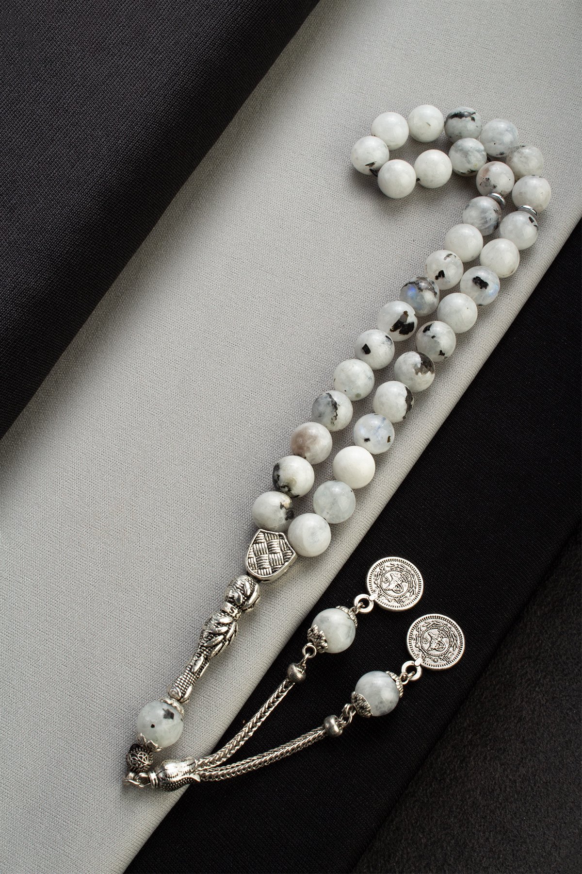 Ay Taşı Doğal Taş Küre Kesim 33 lu 10mm Tesbih