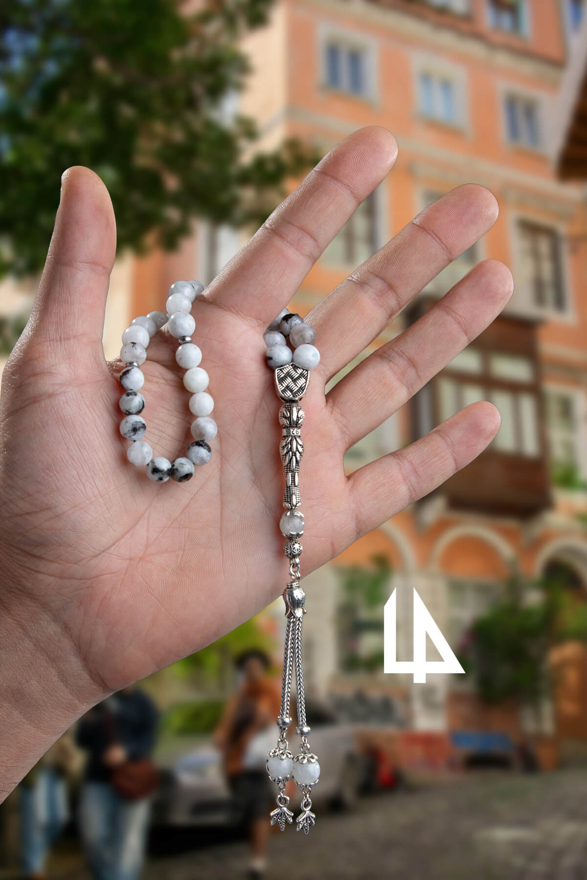 Ay Taşı Doğal Taş Küre Kesim 33 lü 8mm Tesbih