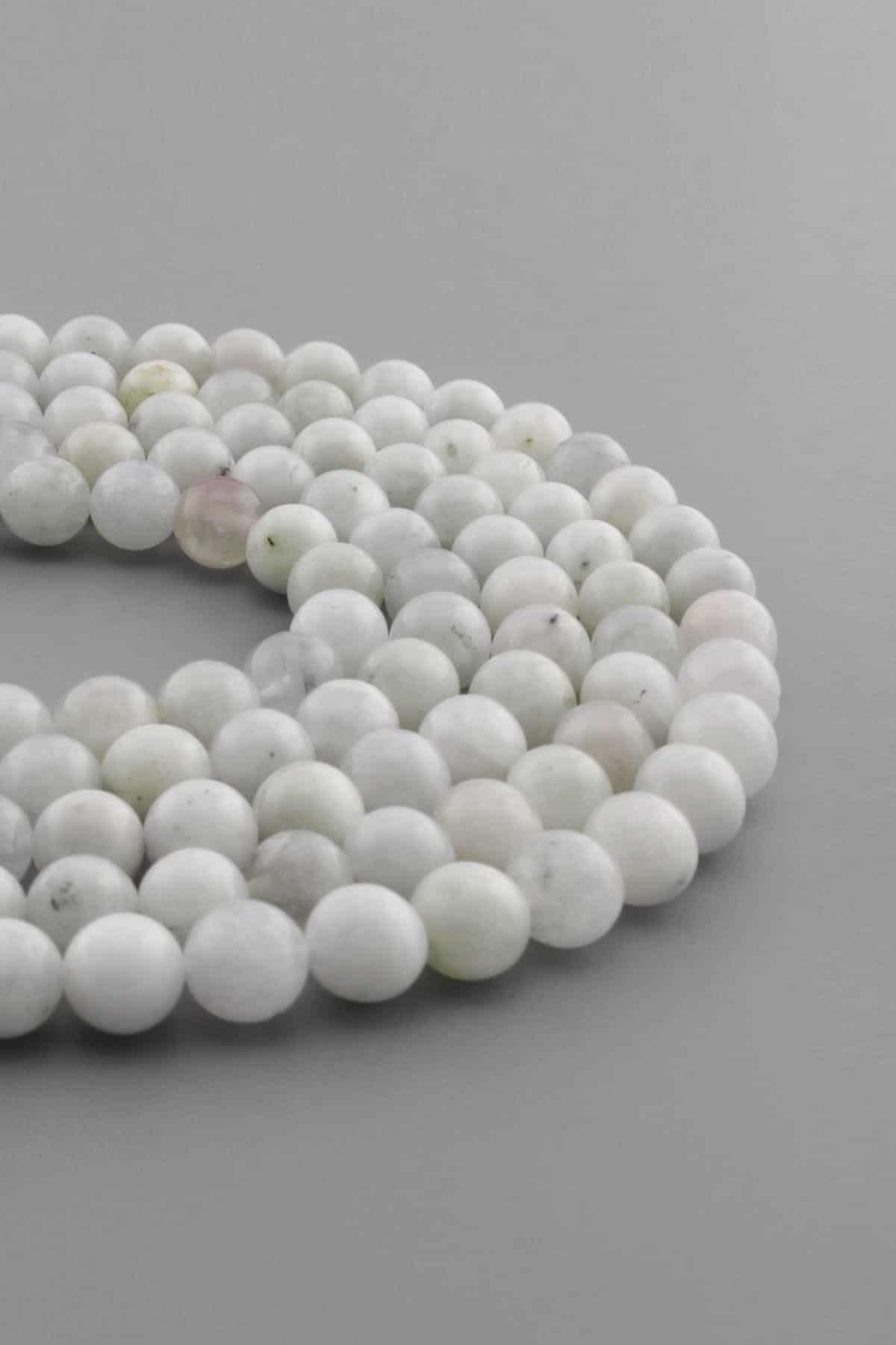 Moon Stone Natural Stone Globe Cut 8mm String Of Beads