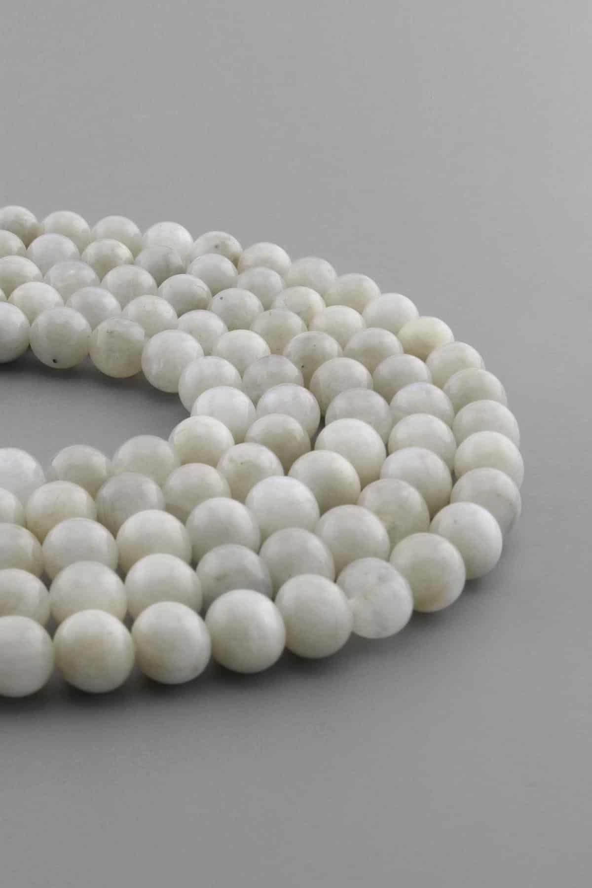 Moon Stone Natural Stone Globe Cut 8mm String Of Beads
