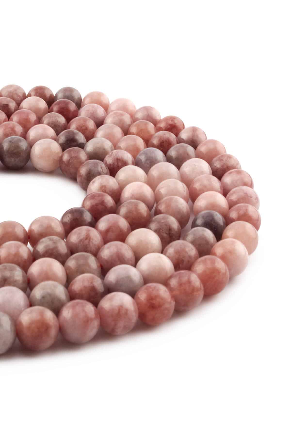 Moon Stone Natural Stone Shiny Mix Globe Cut 8mm String Of Beads [B]