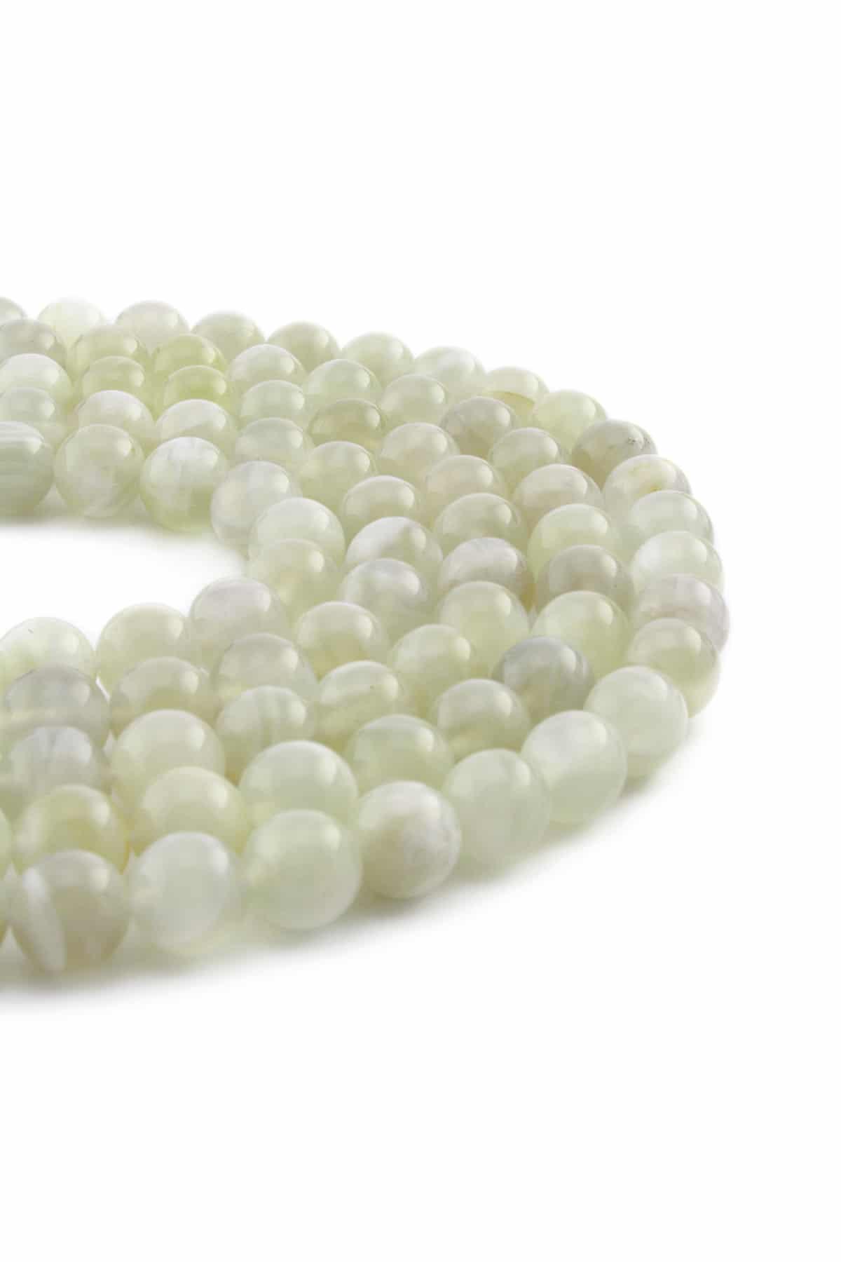 Moon Stone Natural Stone Shiny Globe Cut 8mm String Of Beads