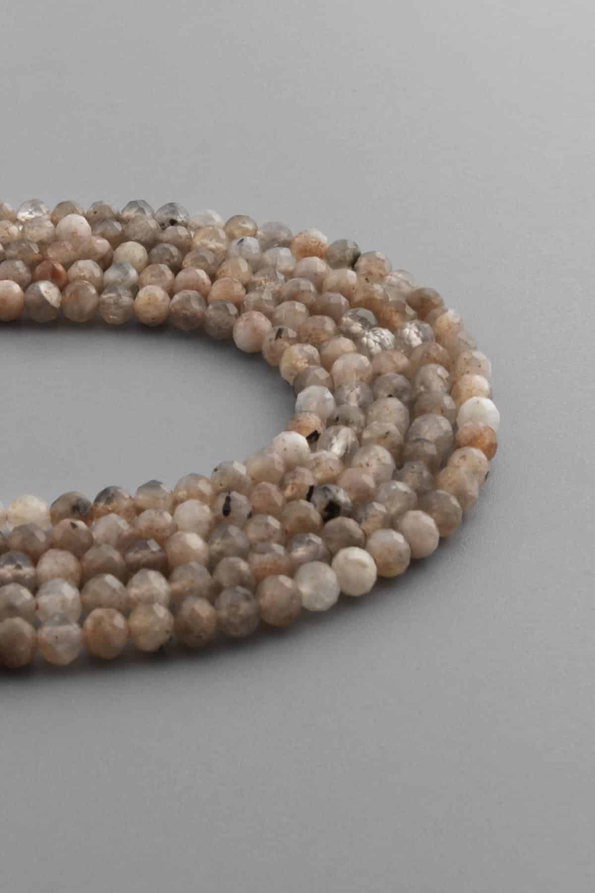 Ay Taşı Doğal Taş Parlak Küre Kristal Kesim 4mm Dizi