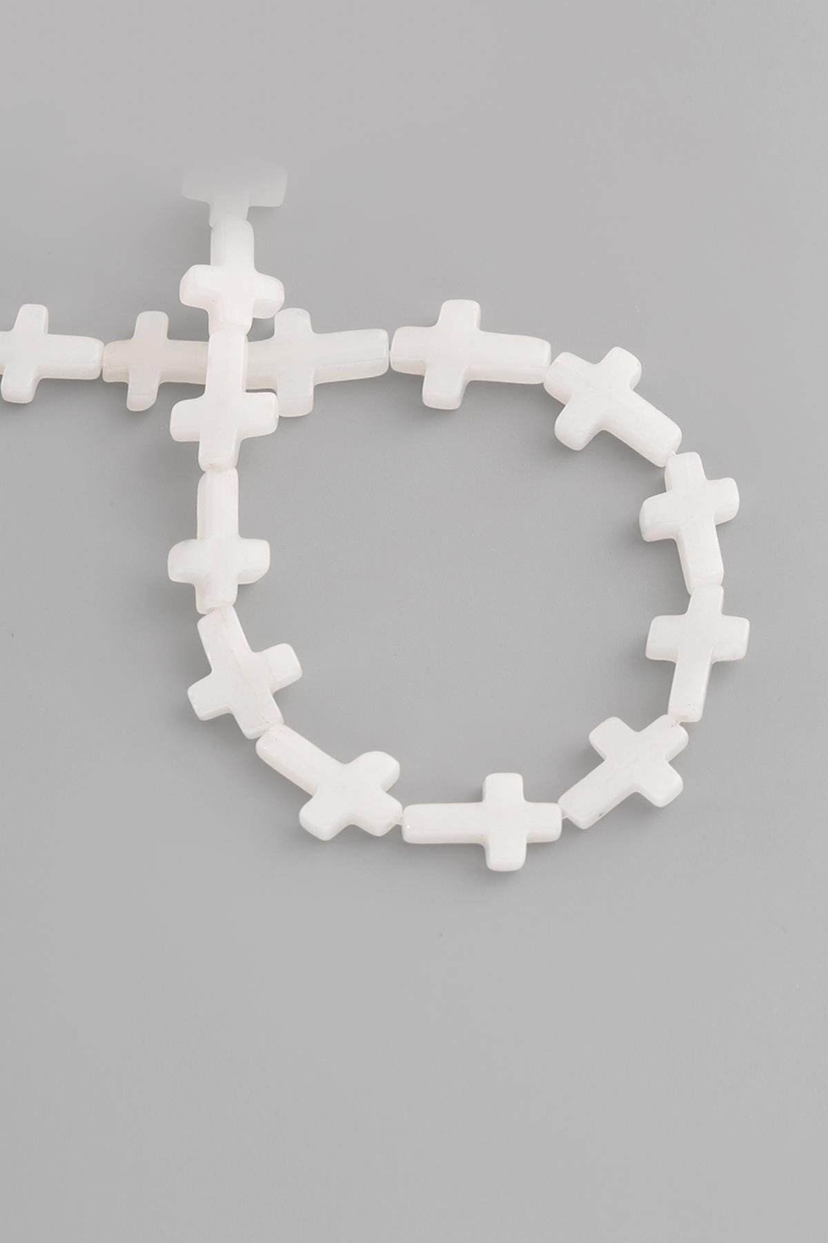 Moon Stone Cross Cut Natural Stone 12x16mm String Of Beads
