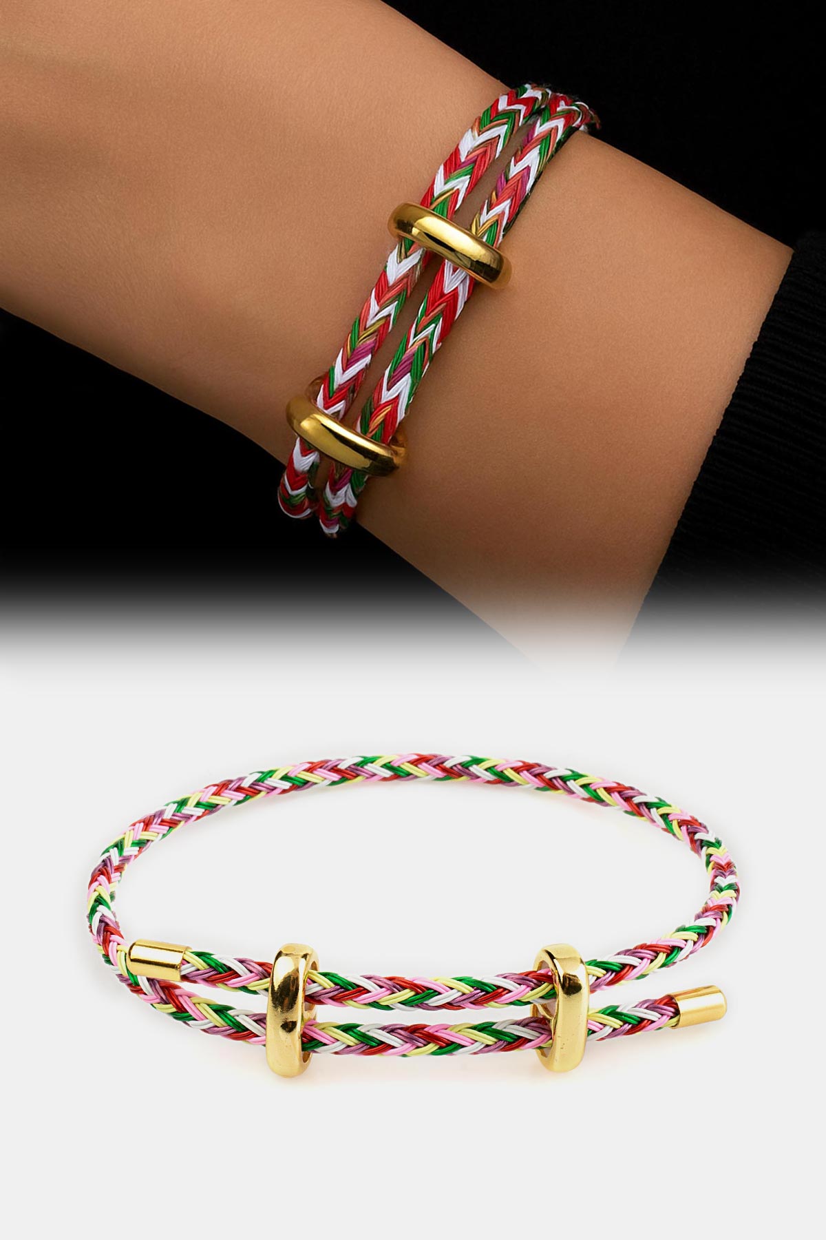 Ayarlanabilir Açık Karışık Renkli Örme Çelik Bileklik