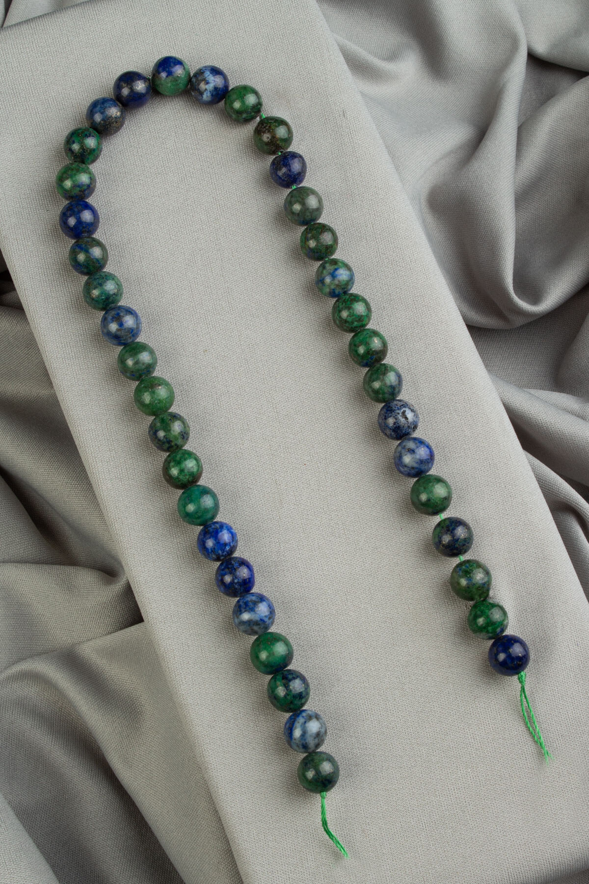 Azurite Natural Stone Shiny Globe Cut 10mm String Of Beads