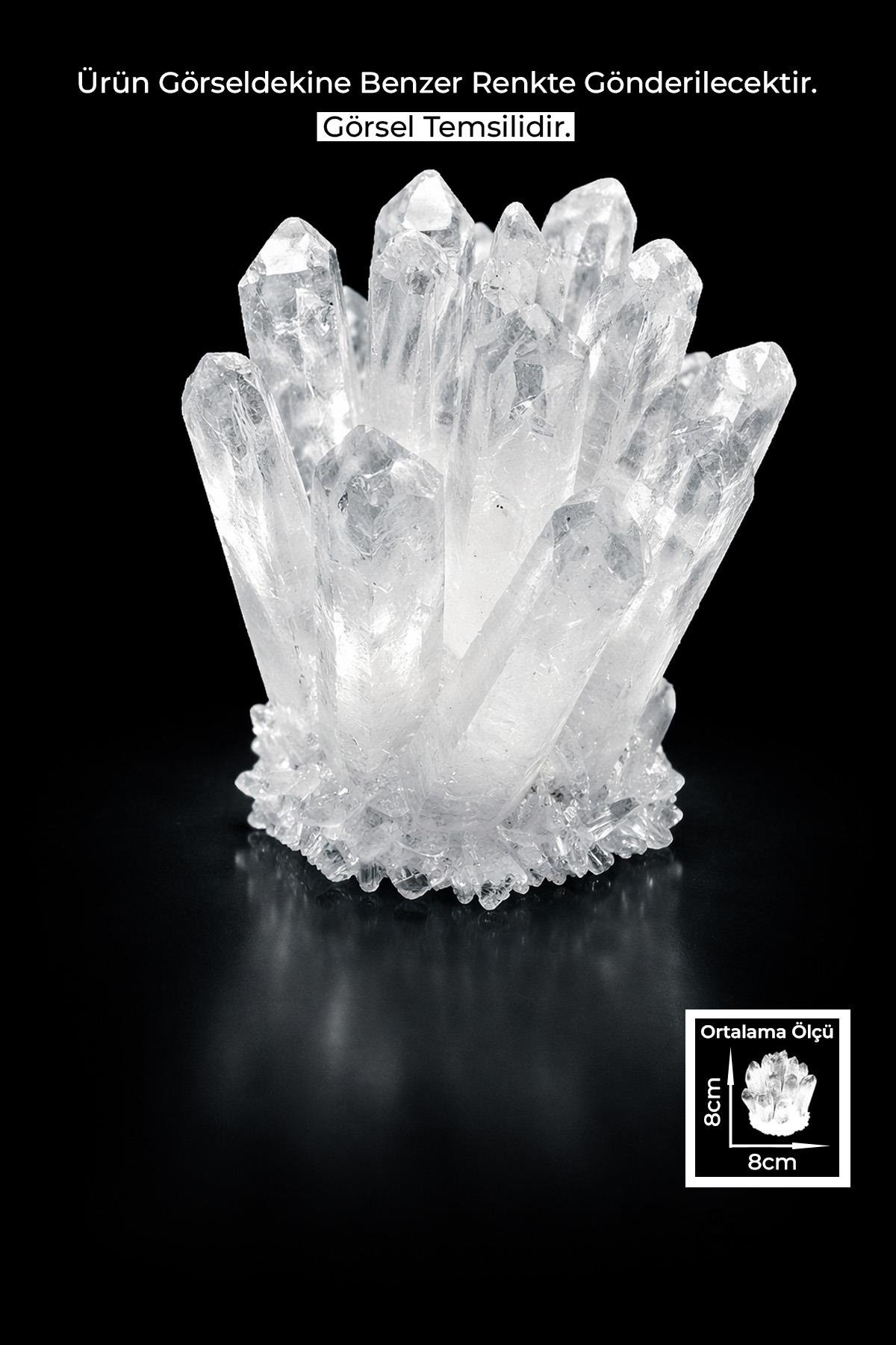 Beyaz Kuvars Taşı Kristal Kesim Ham Kütle Dekoratif Obje