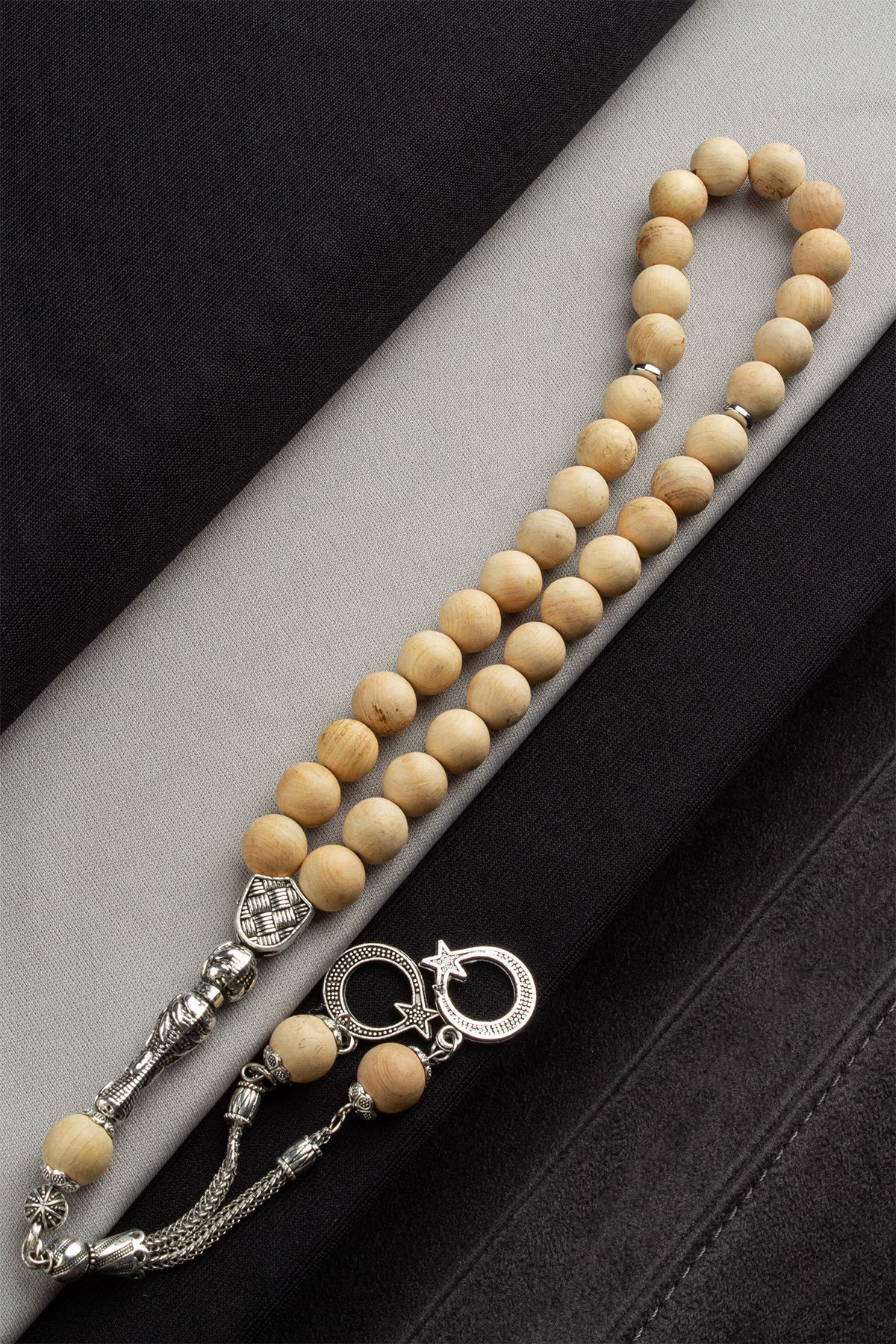 Bondi Ağacı Küre Kesim Bej 33 lü 10mm Tesbih