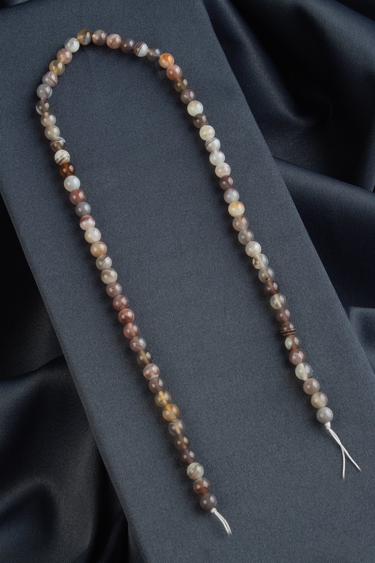 Bostawana Agate Natural Stone Shiny Globe Cut 6mm String Of Beads