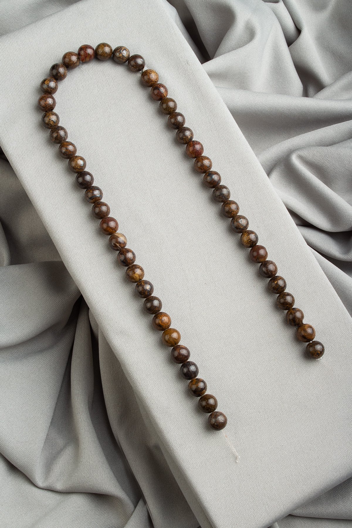 Bronzit Doğal Taş Parlak Küre Kesim 8mm Dizi