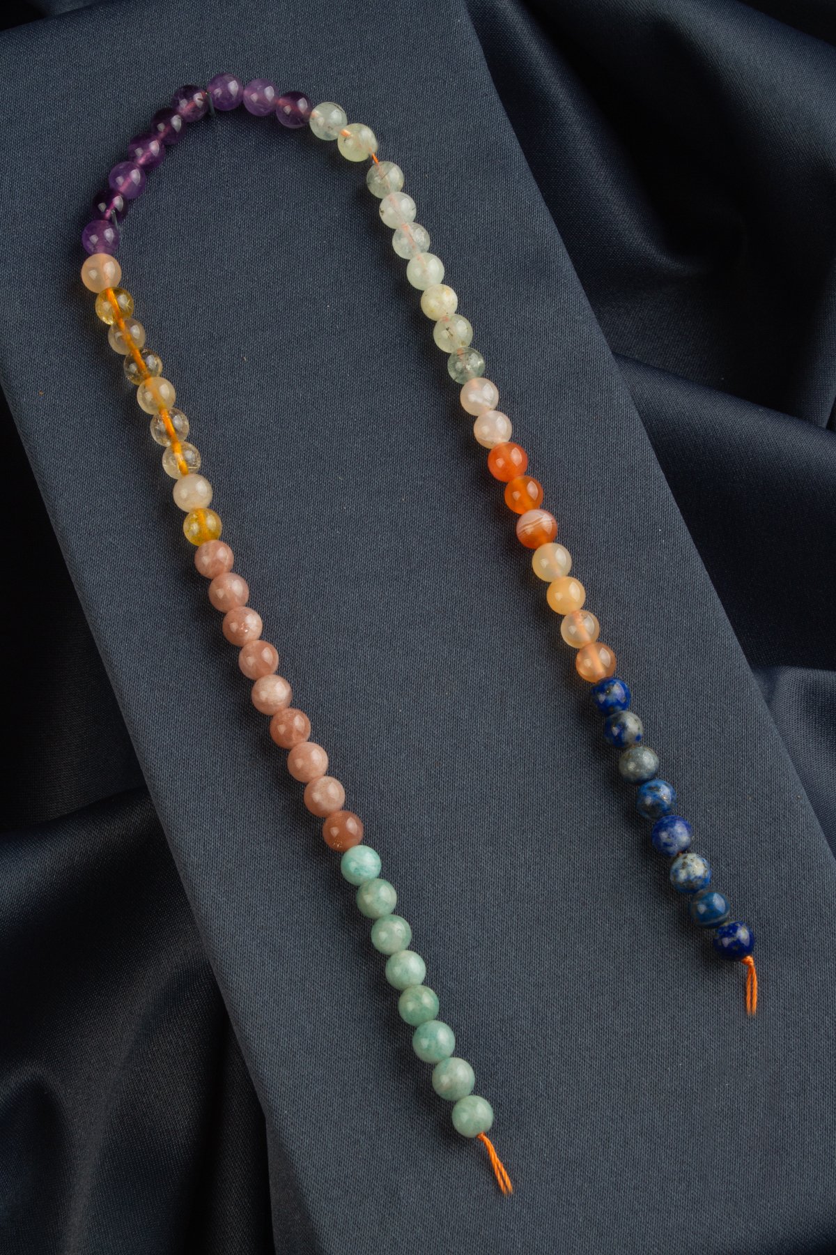 Çakra Doğal Taş Parlak Karışık Küre Kesim 6mm Dizi [AA]