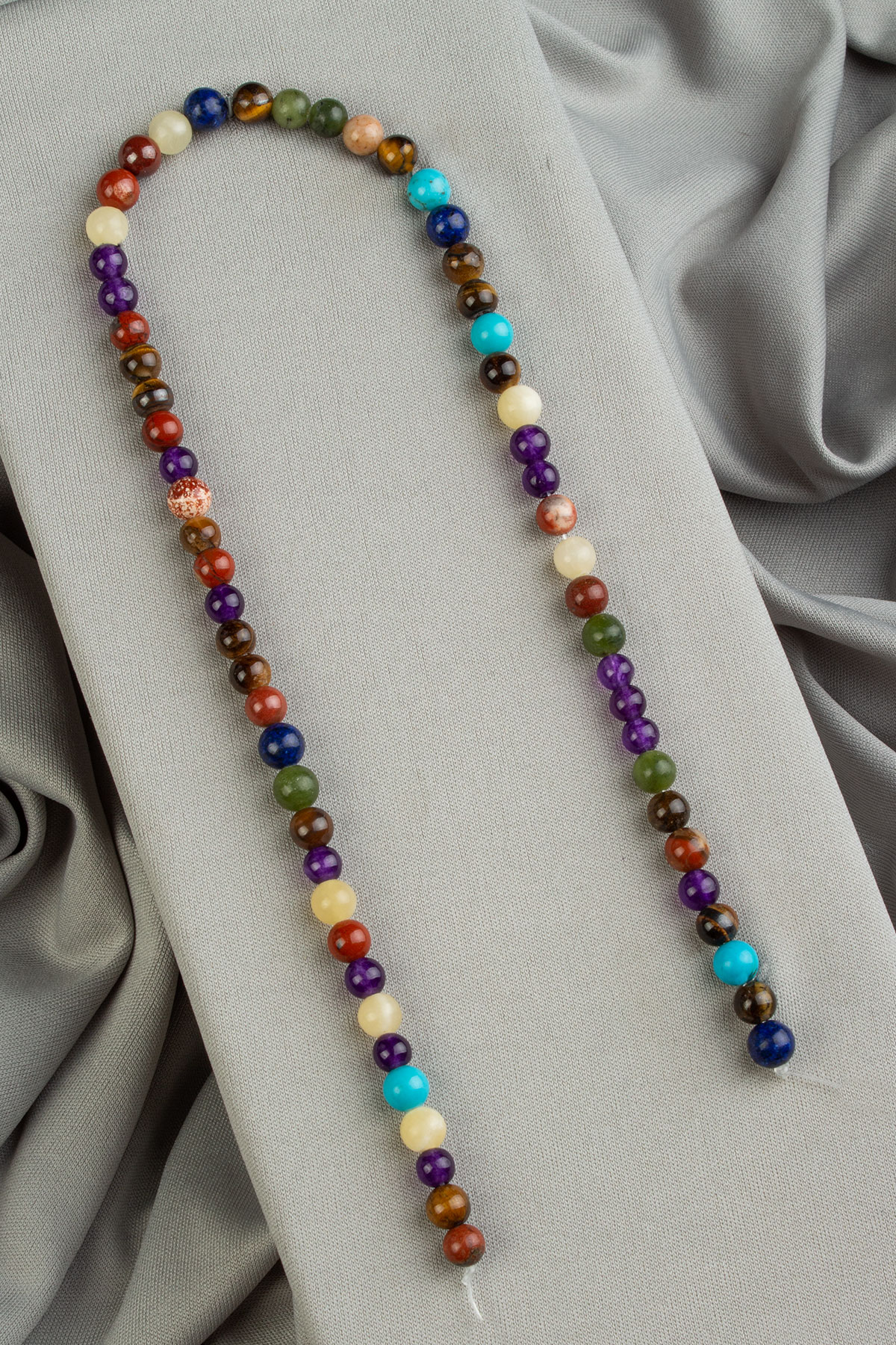 Çakra Doğal Taş Parlak Karışık Küre Kesim 6mm Dizi [Ab]