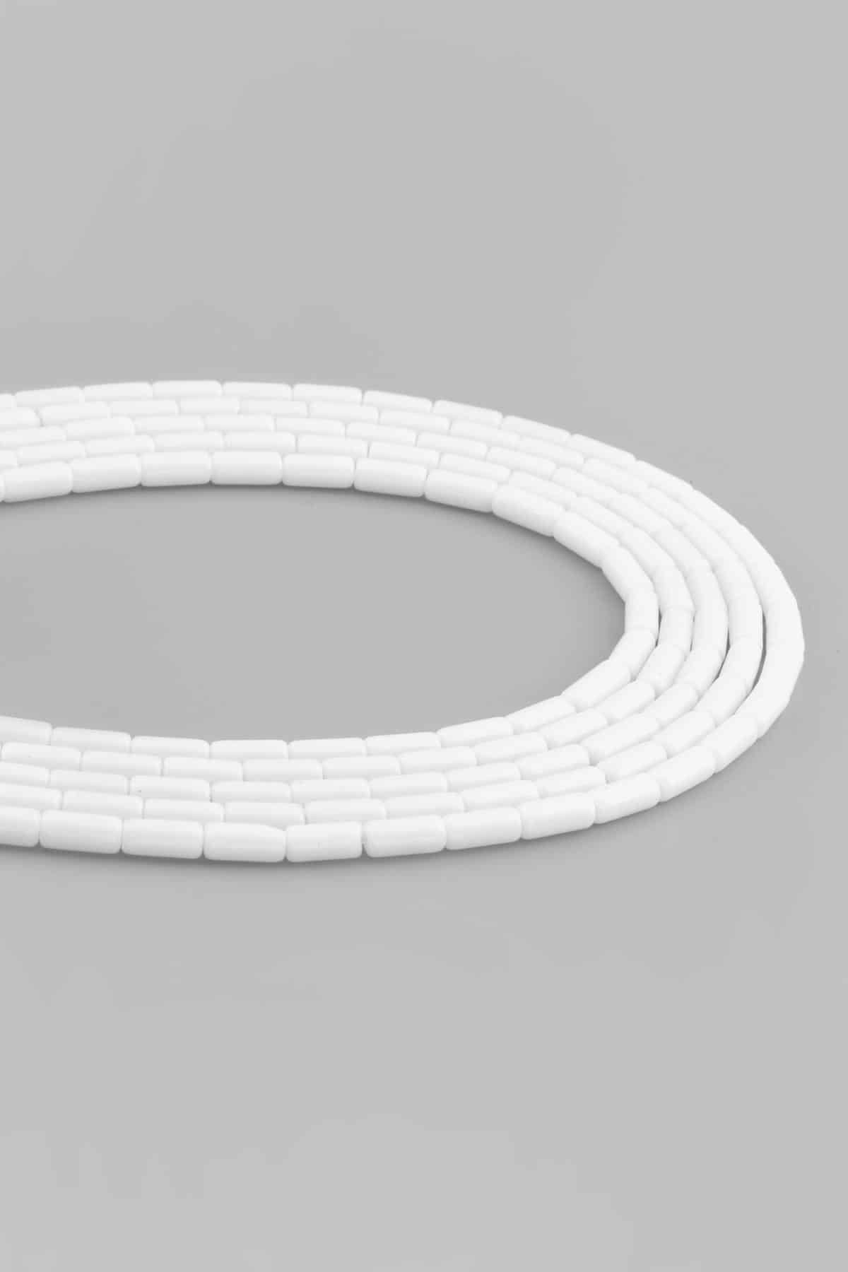 Cam Beyaz Parlak Silindir Kesim 5x10mm Dizi