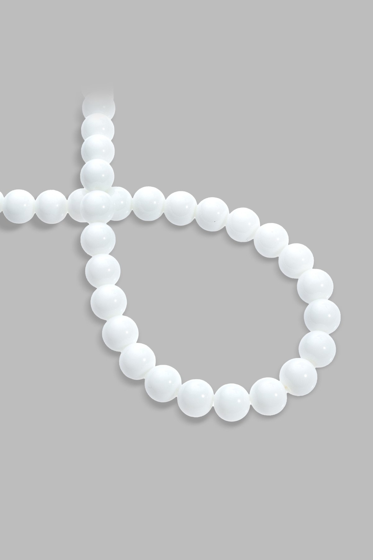 Cam Doğal Taş Parlak Beyaz Küre Kesim 10mm Dizi