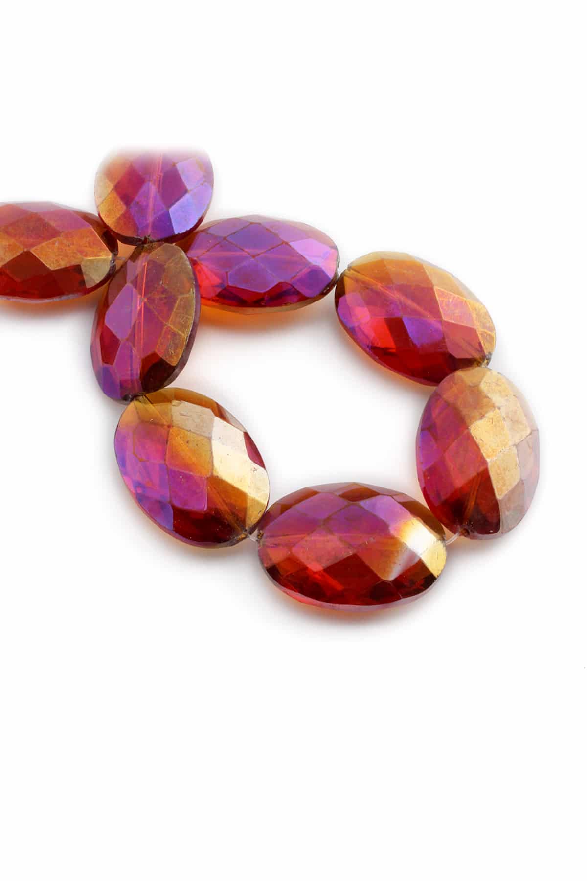 Glass Plato Crystal Oval Cut 25x35mm String Of Beads