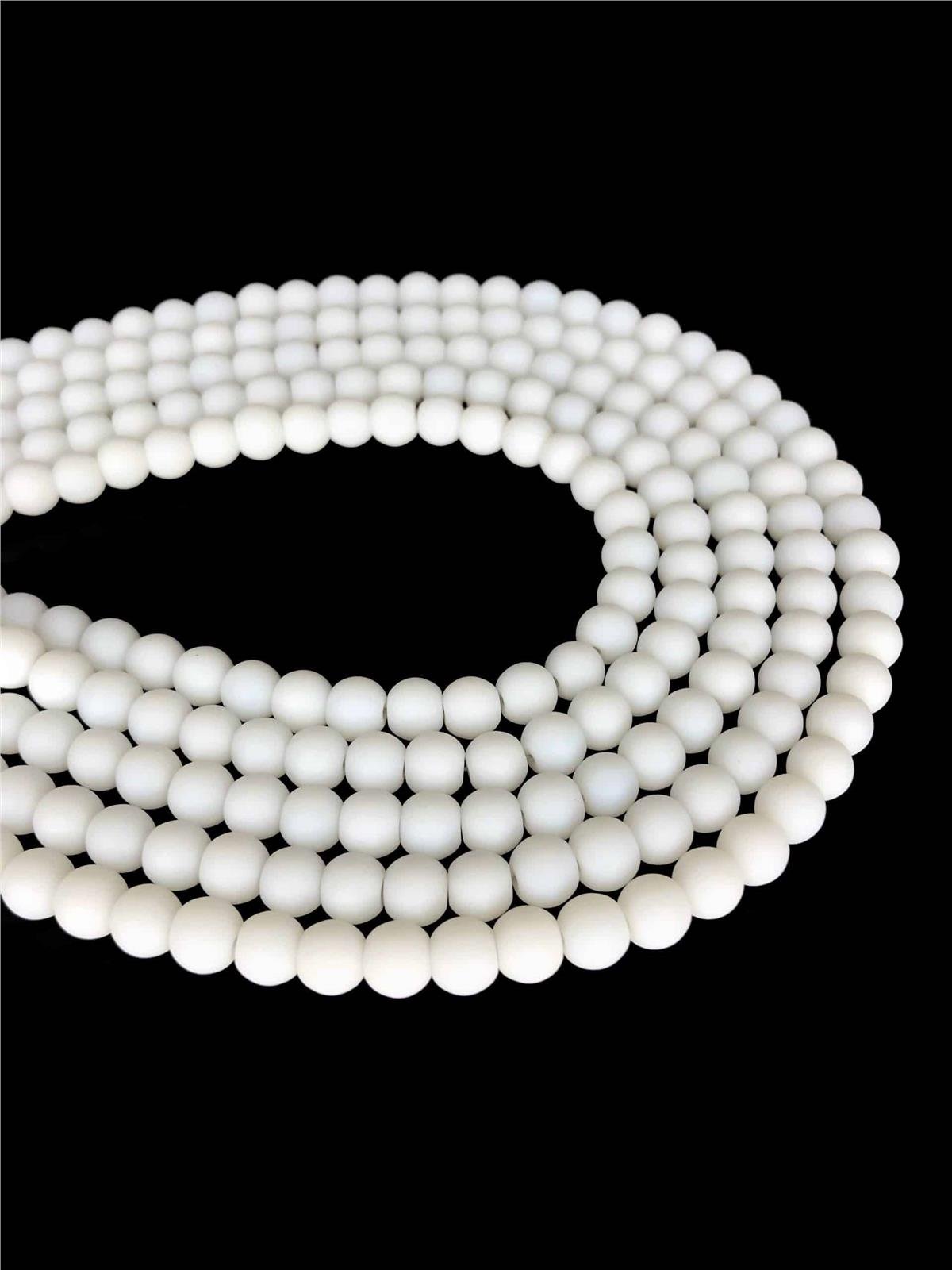 Glass Globe Cut 8mm String Of Beads